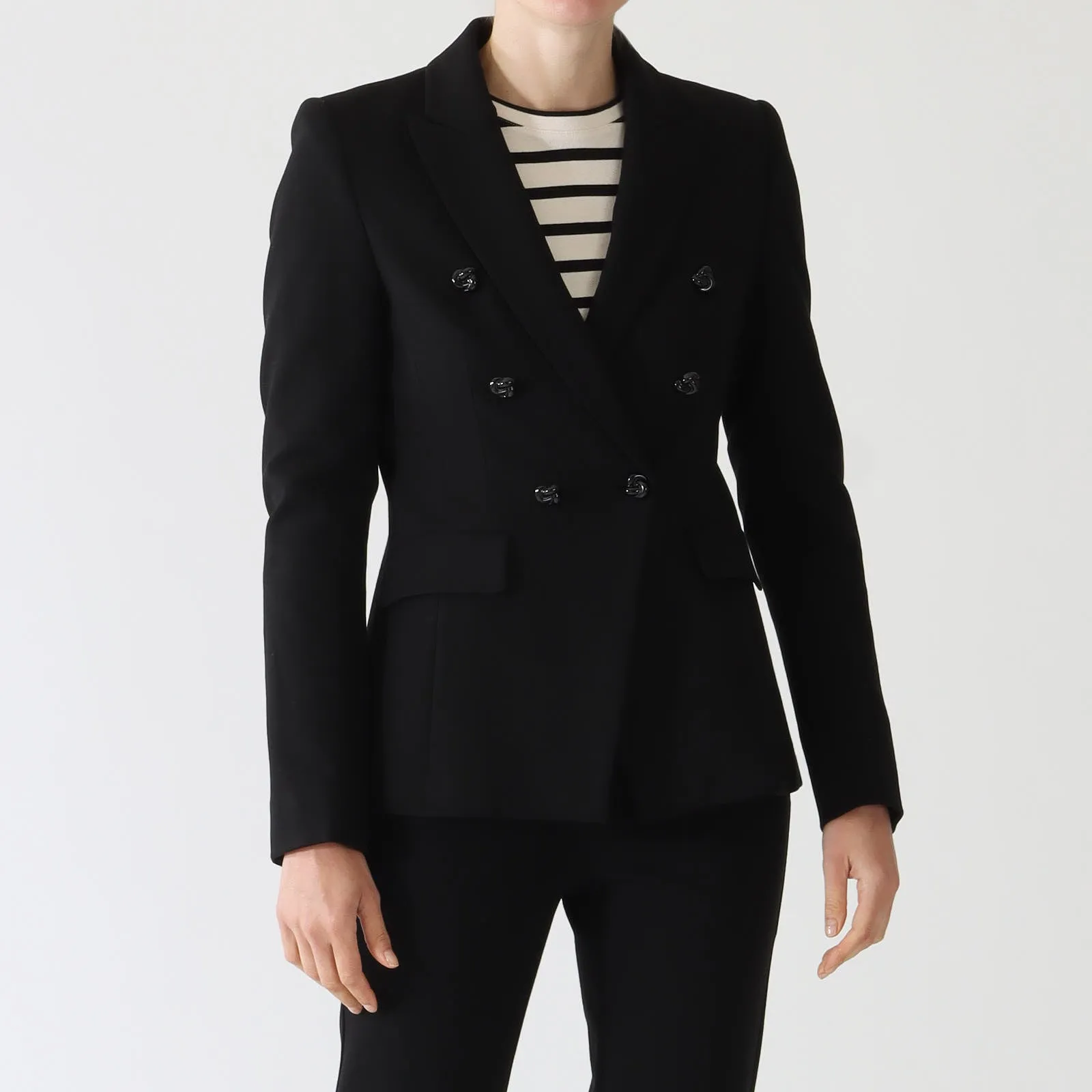 Black Punto Milano Double Breasted Blazer