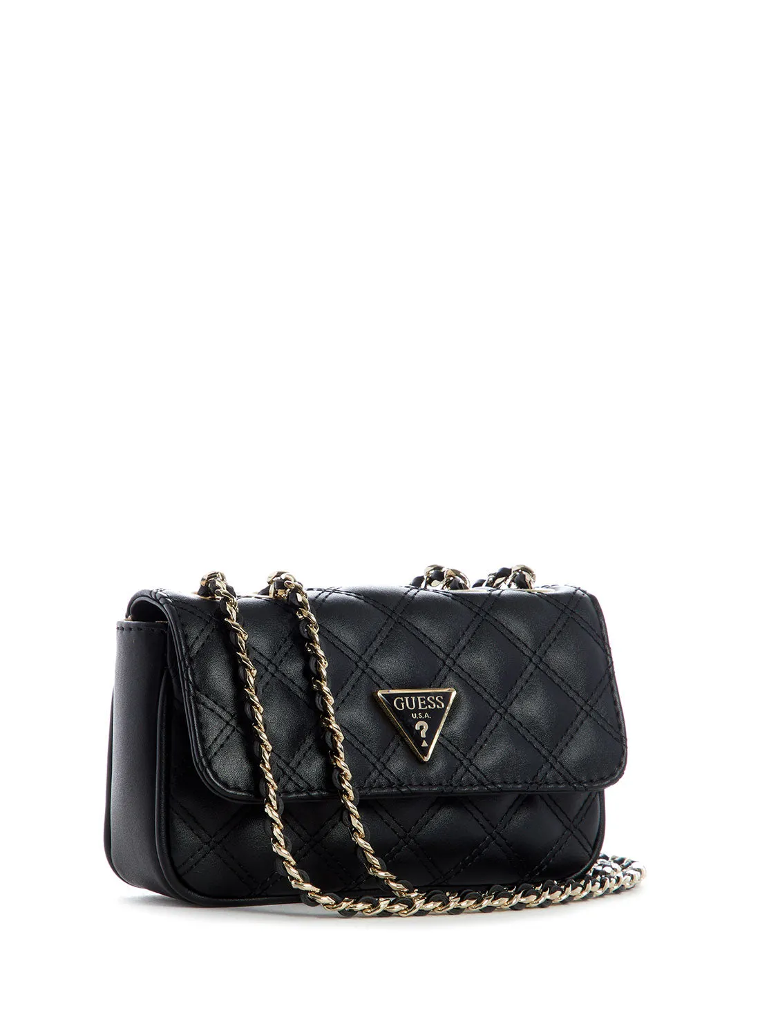 Black Quilted Cessily Micro Mini Crossbody Bag