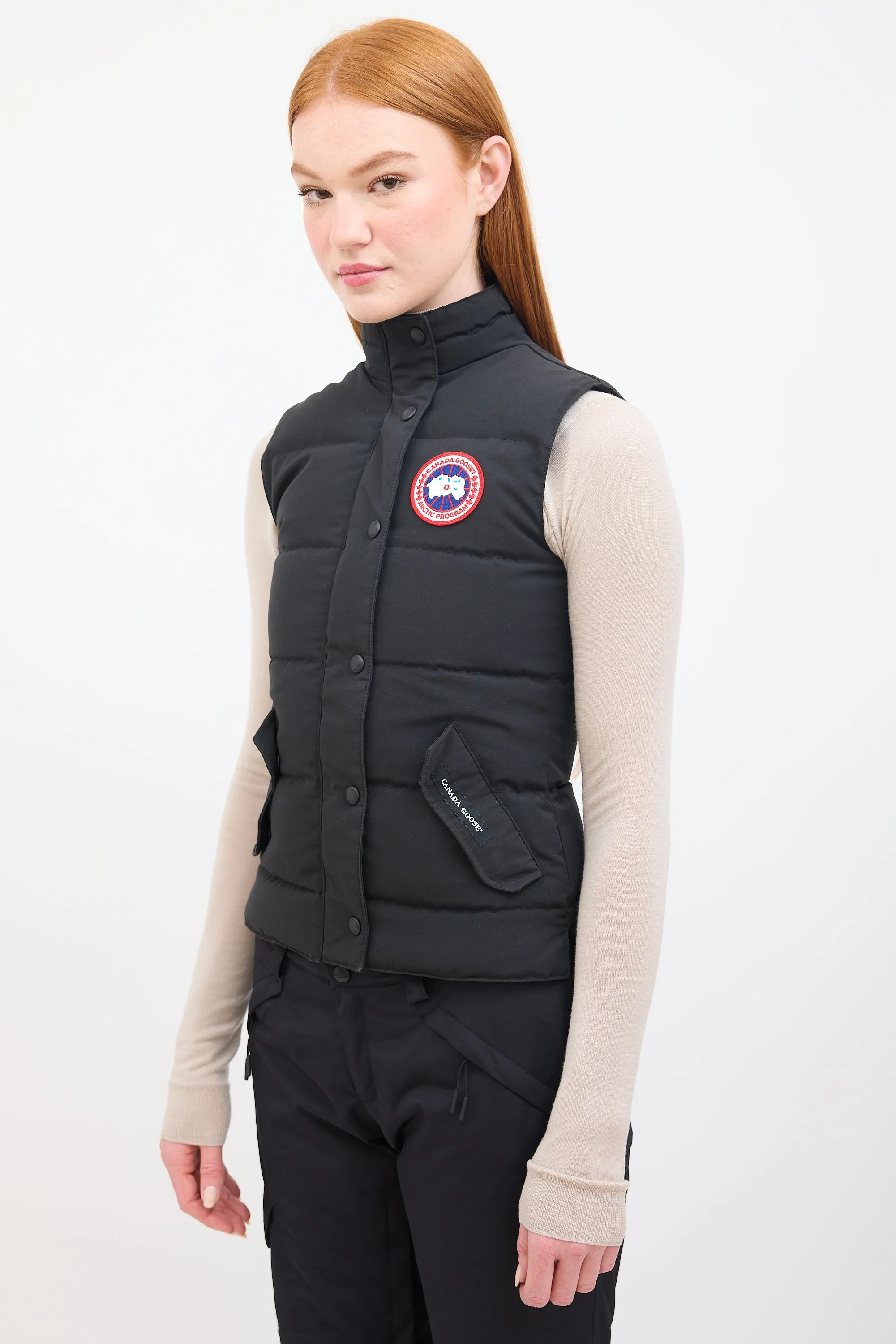 Black Quilted Puffer Freestyle Down Vest