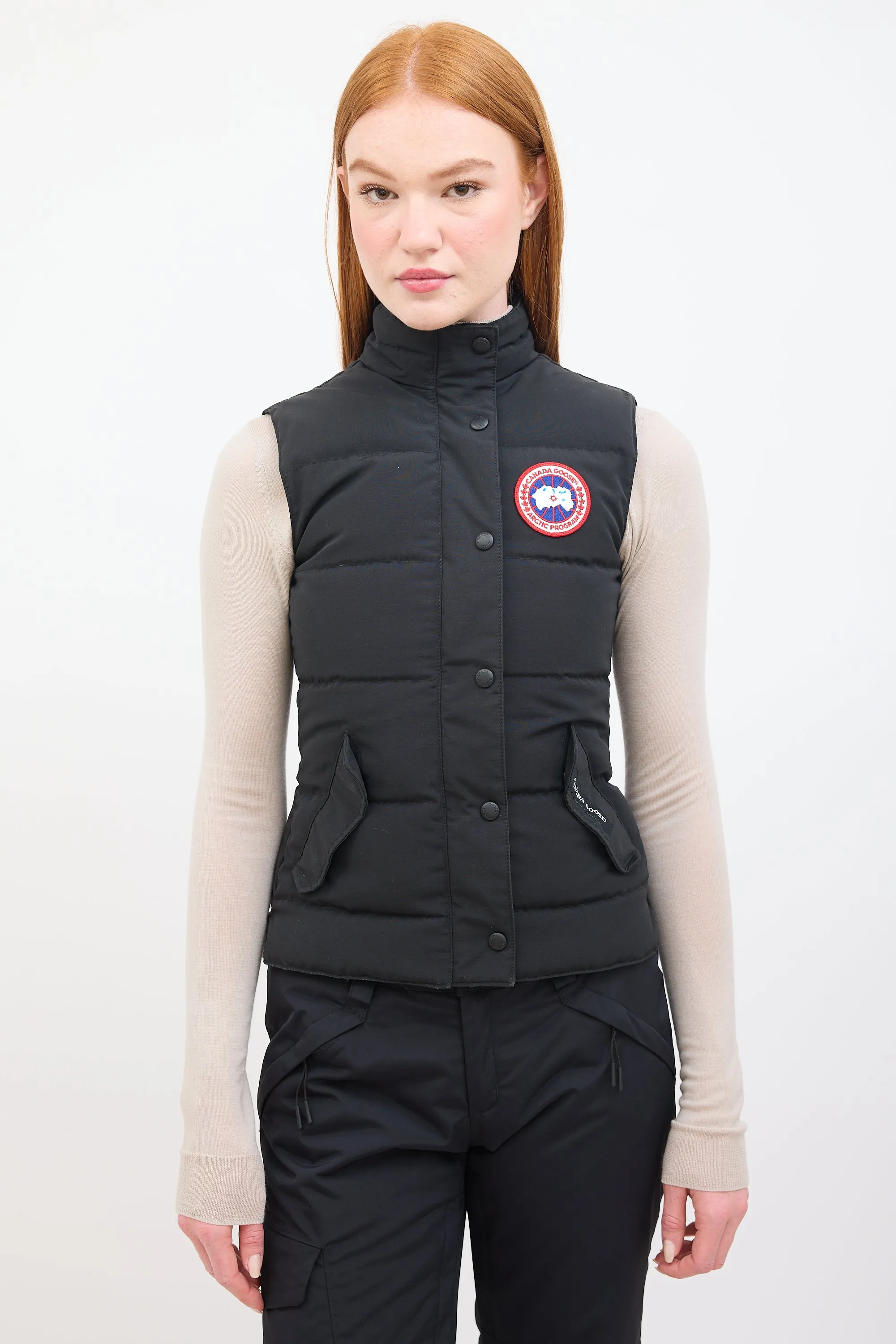 Black Quilted Puffer Freestyle Down Vest