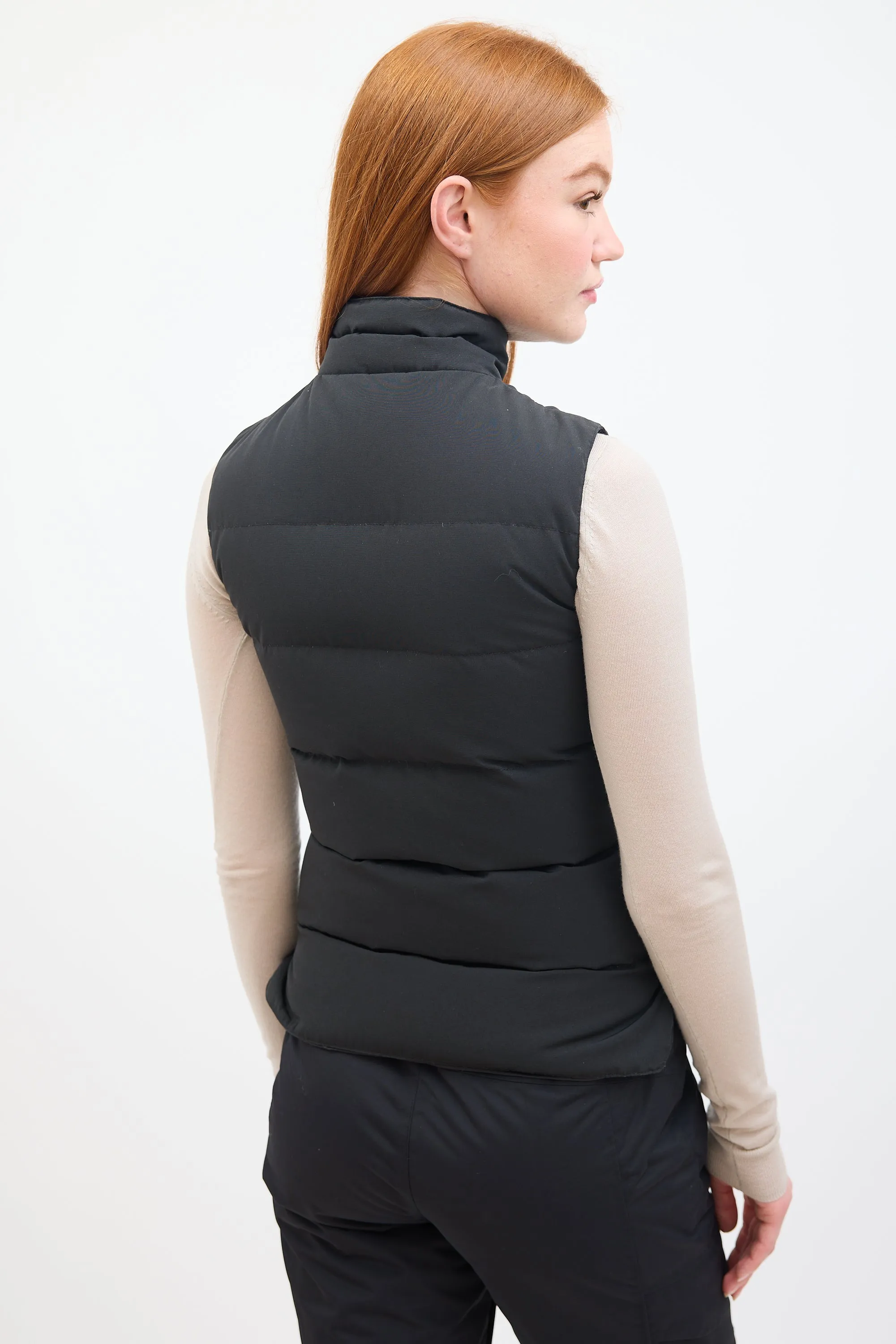 Black Quilted Puffer Freestyle Down Vest