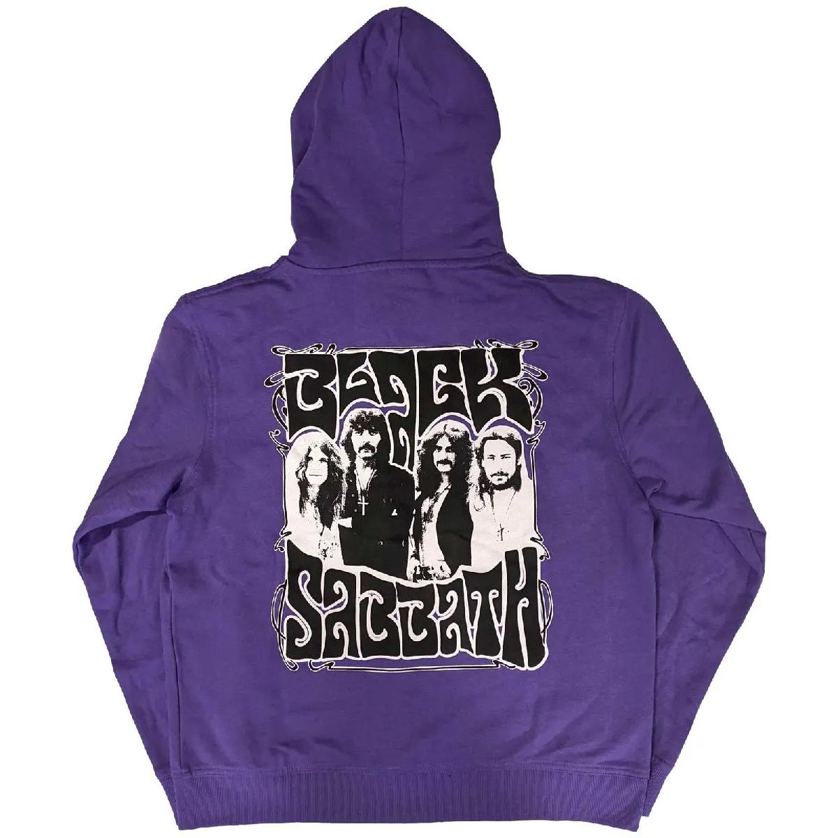 Black Sabbath Unisex Zipped Hoodie: Henry Pocket Logo (Back Print)