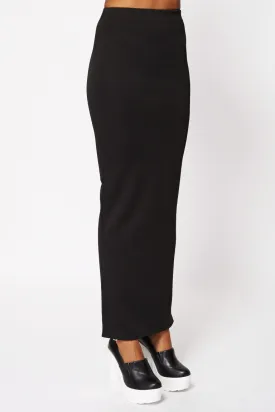 Black Scuba Maxi Skirt