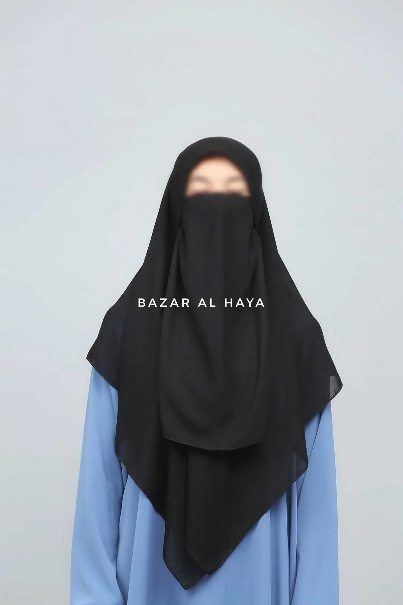 Black Single Half Niqab - Super Breathable Veil