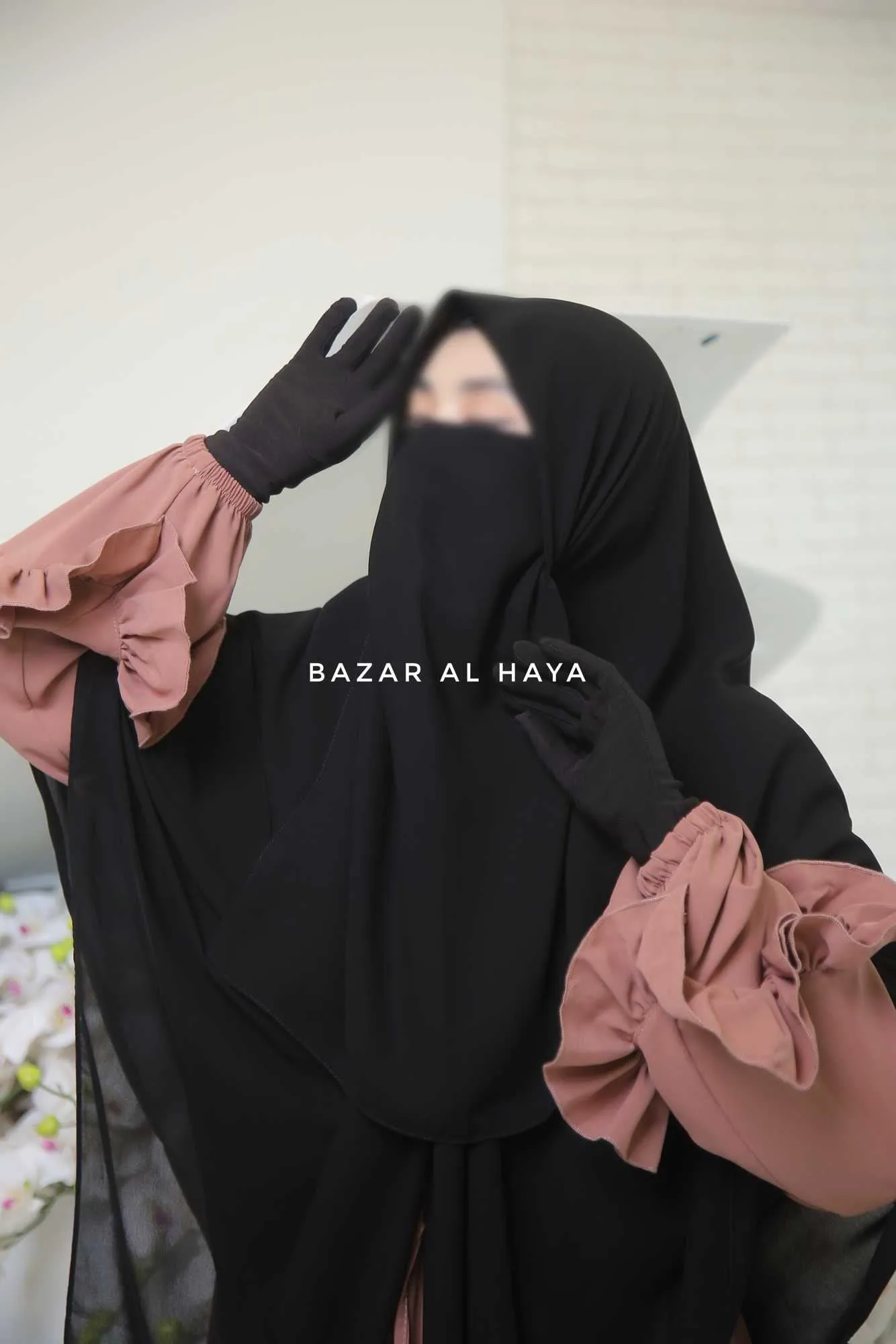 Black Single Half Niqab - Super Breathable Veil