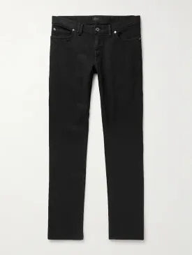 Black slim-fit straight-leg jeans