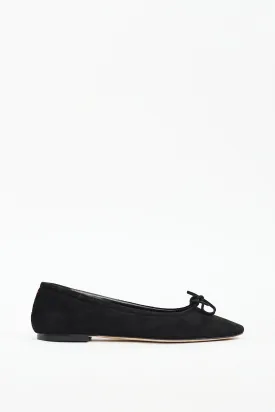 Black Suede Delfina Ballerina Flat