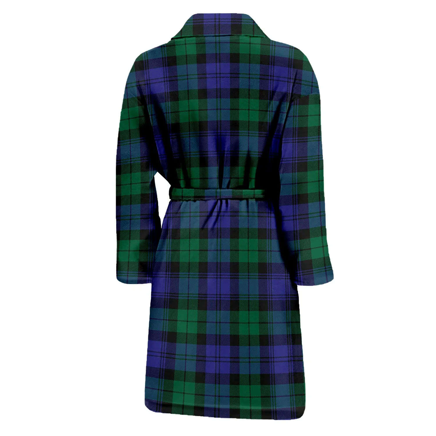 Black Watch Modern Tartan Bathrobe with Family Crest