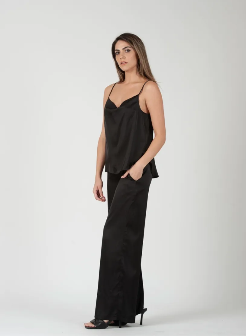 Black Wide Leg Long Pants