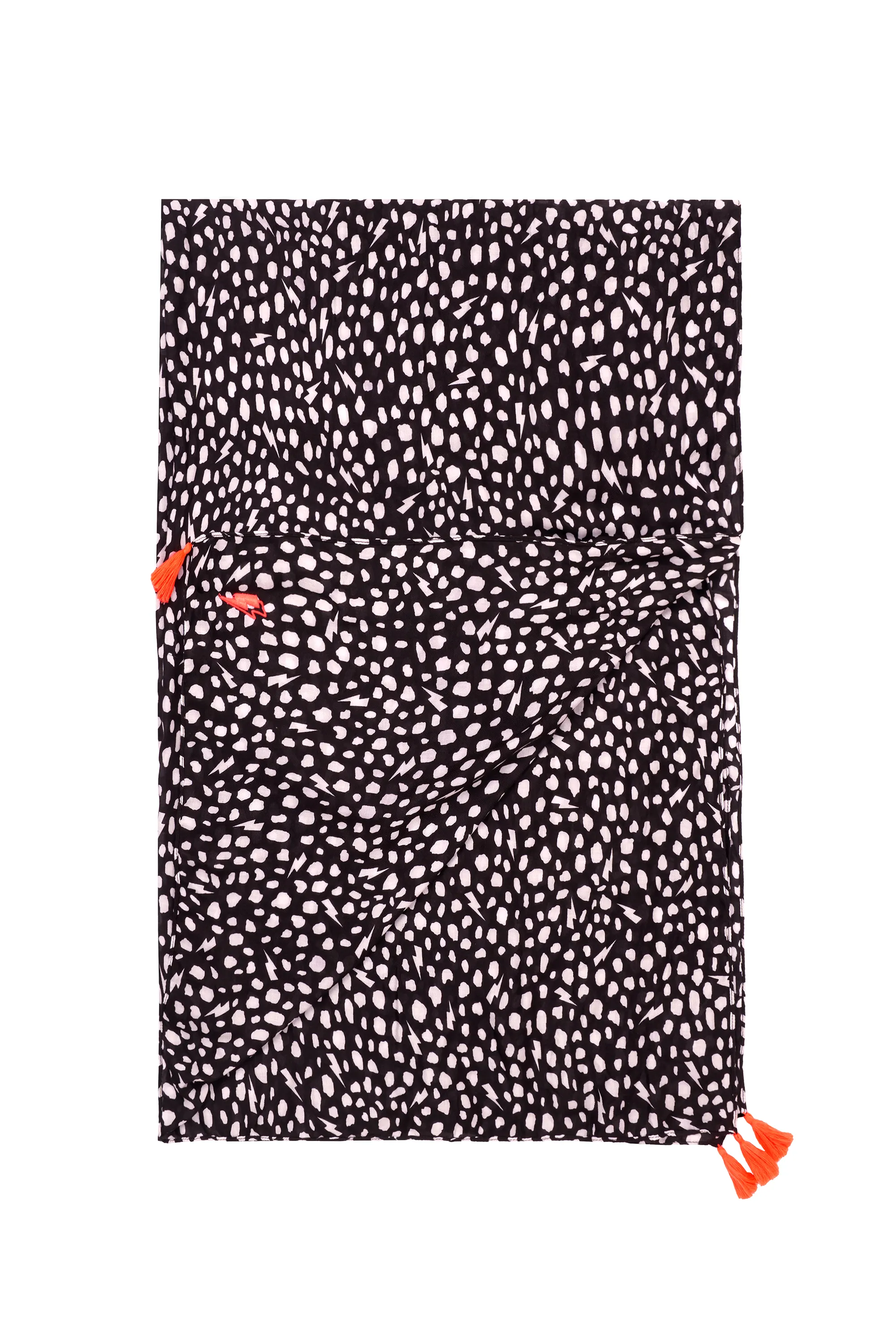 Black with White Cheetah Charity Super Scarf