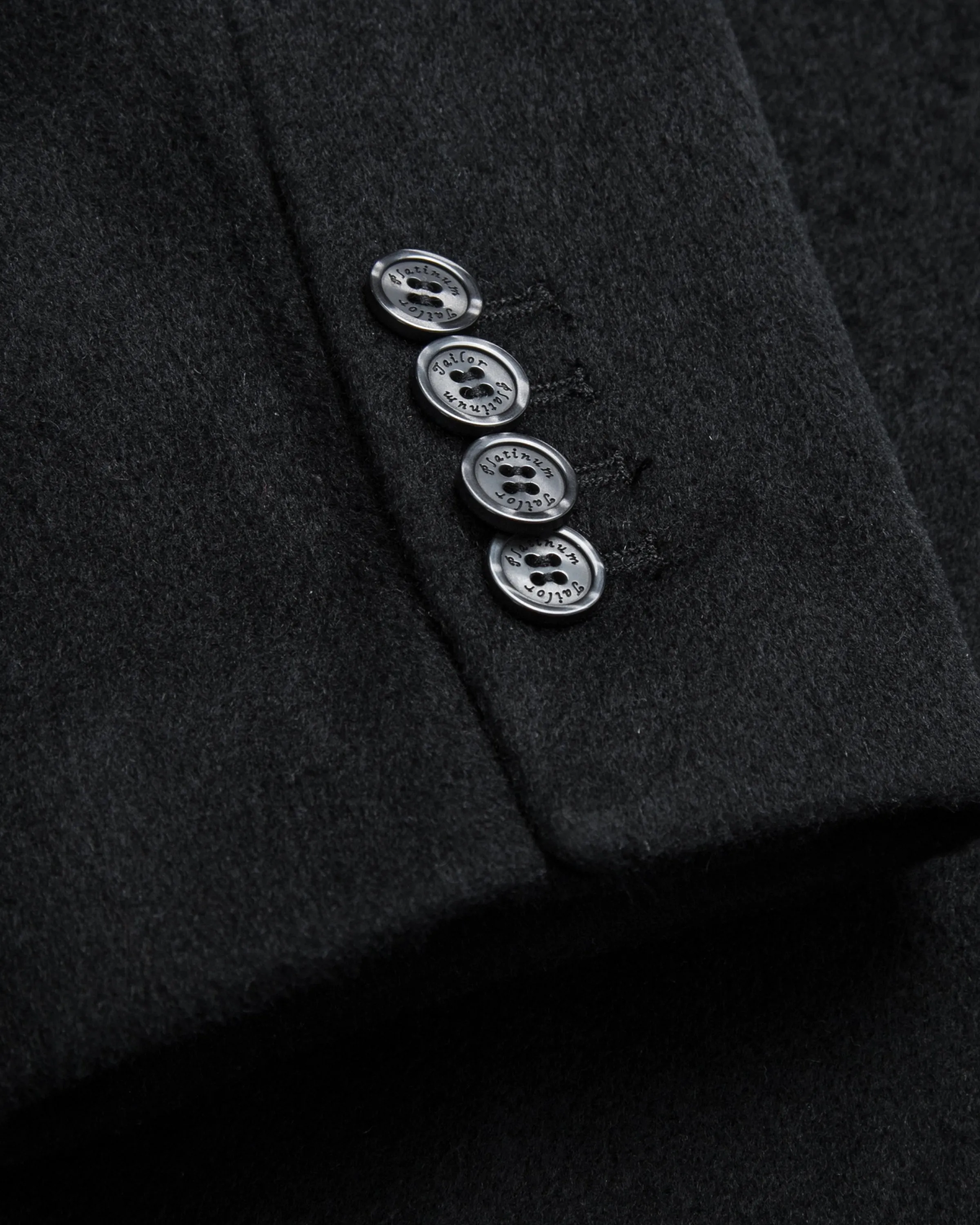 Black Wool Cashmere Long Overcoat