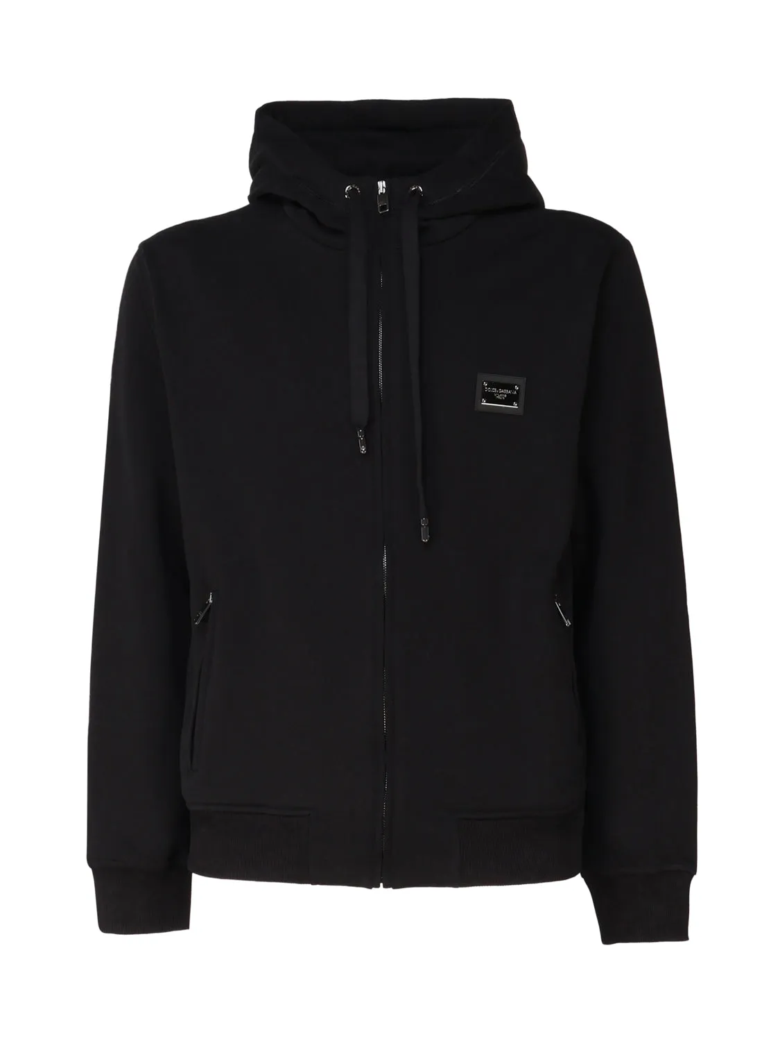 Black Zip Hoodie with Logo