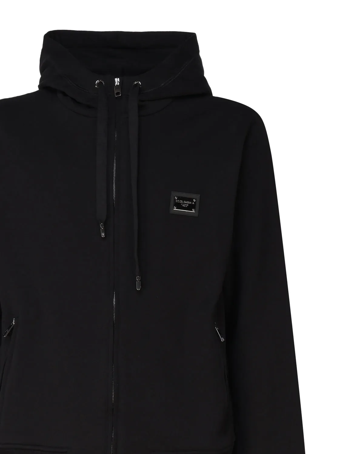 Black Zip Hoodie with Logo