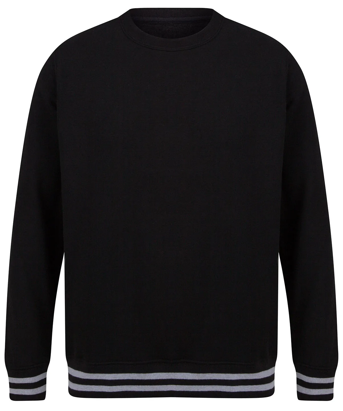 Black/Heather Grey - Sweatshirt with striped cuffs