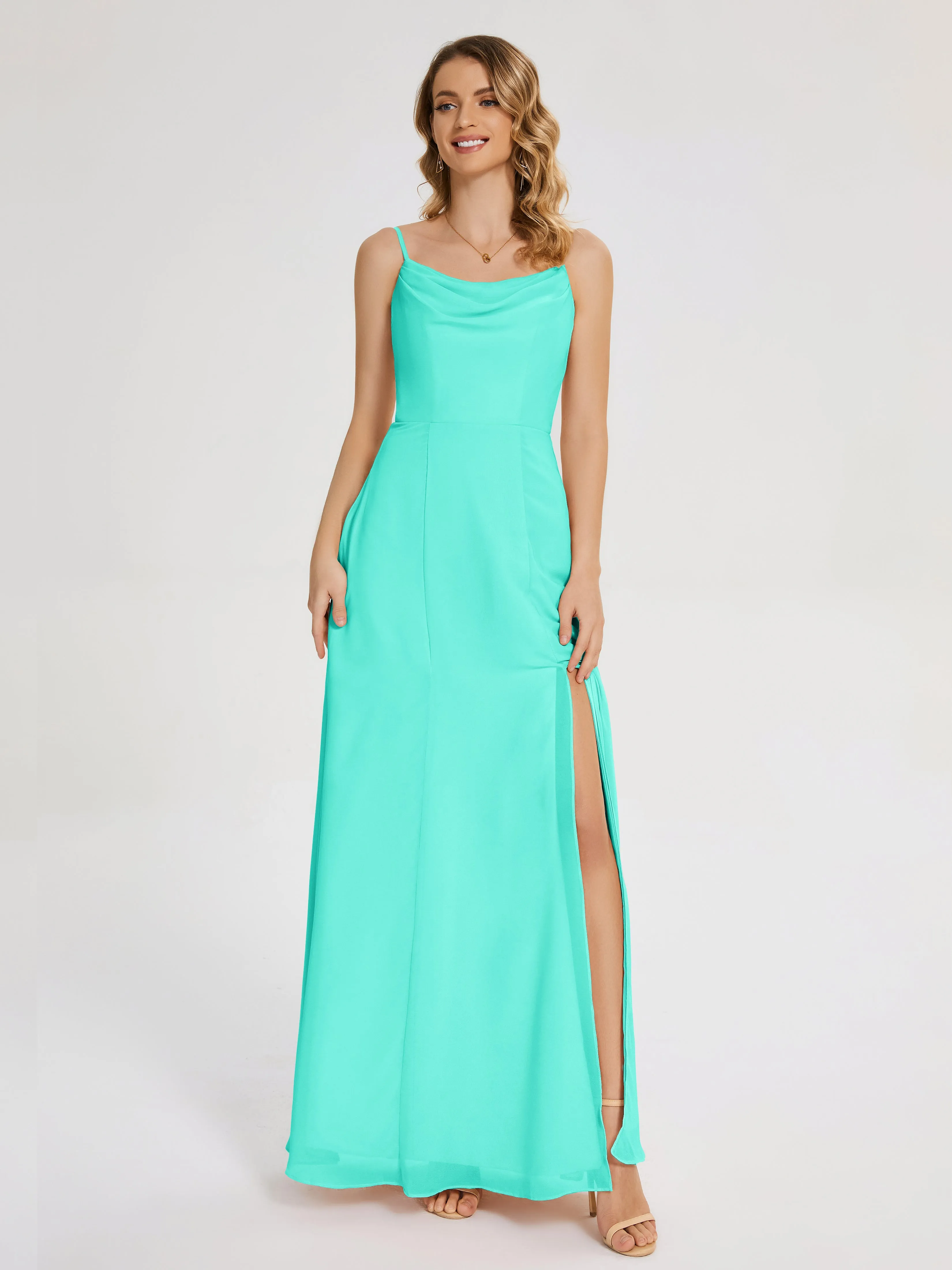 Blake Cowl Split Chiffon Bridesmaid Dresses