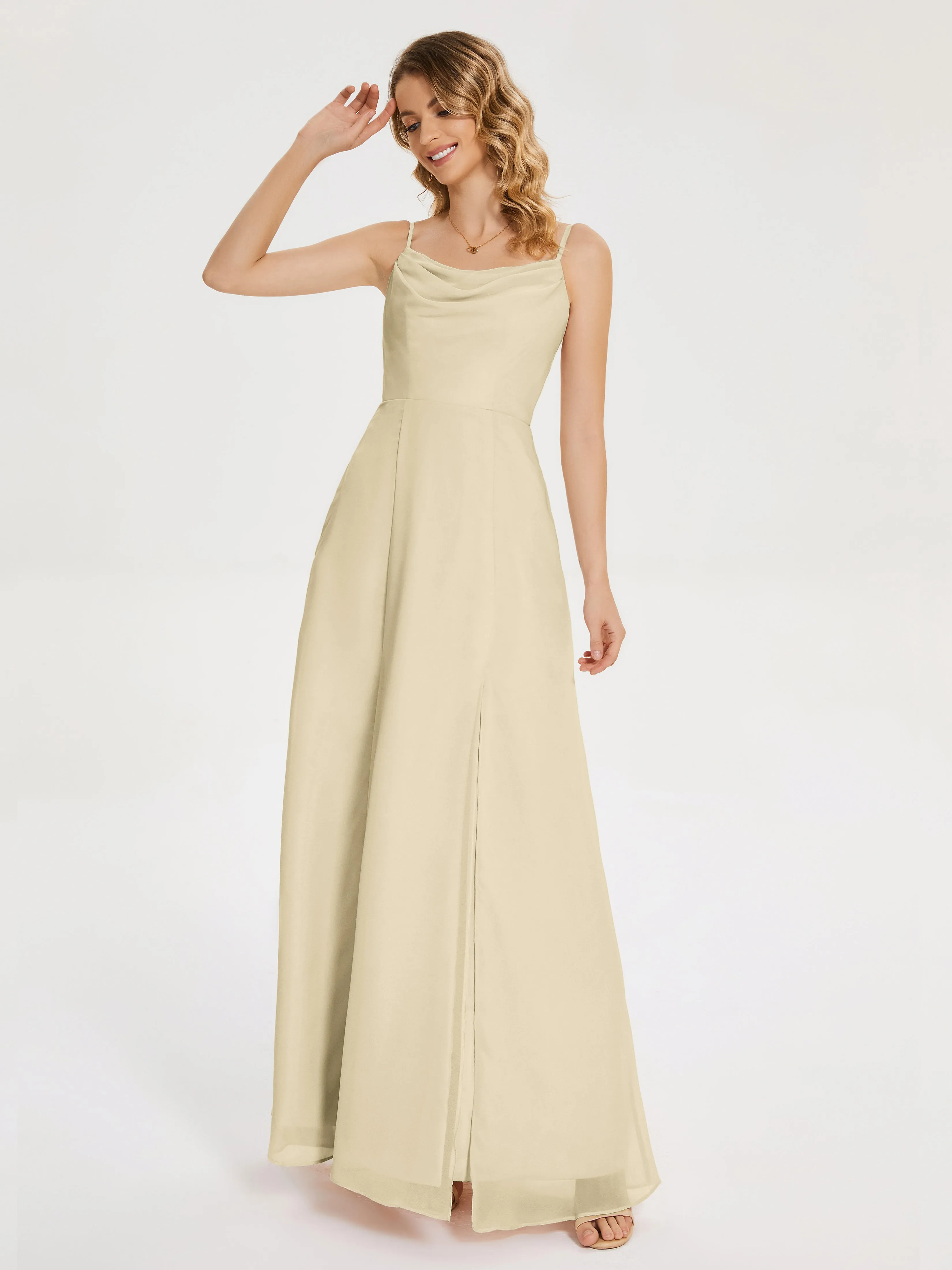 Blake Cowl Split Chiffon Bridesmaid Dresses