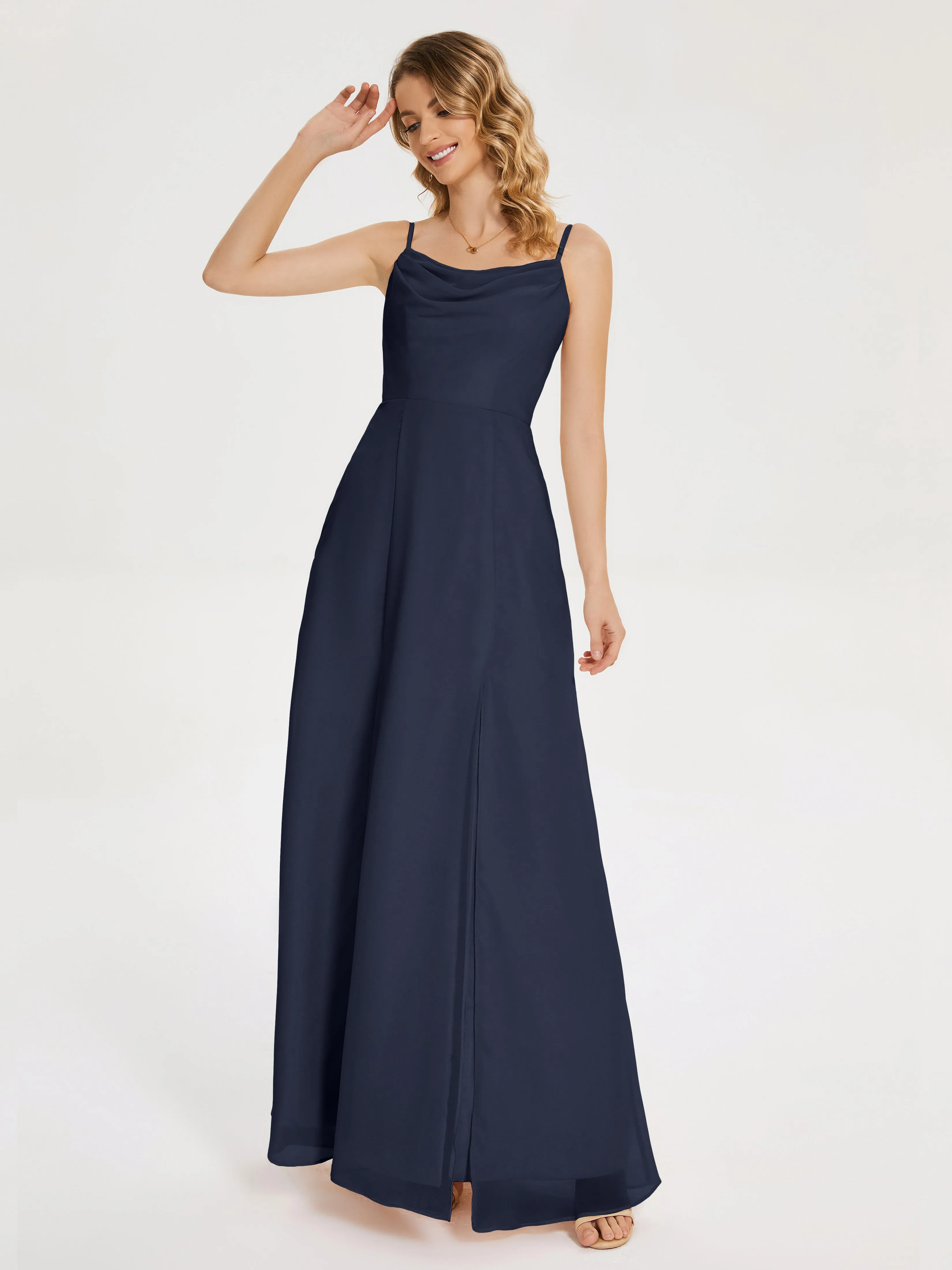 Blake Cowl Split Chiffon Bridesmaid Dresses