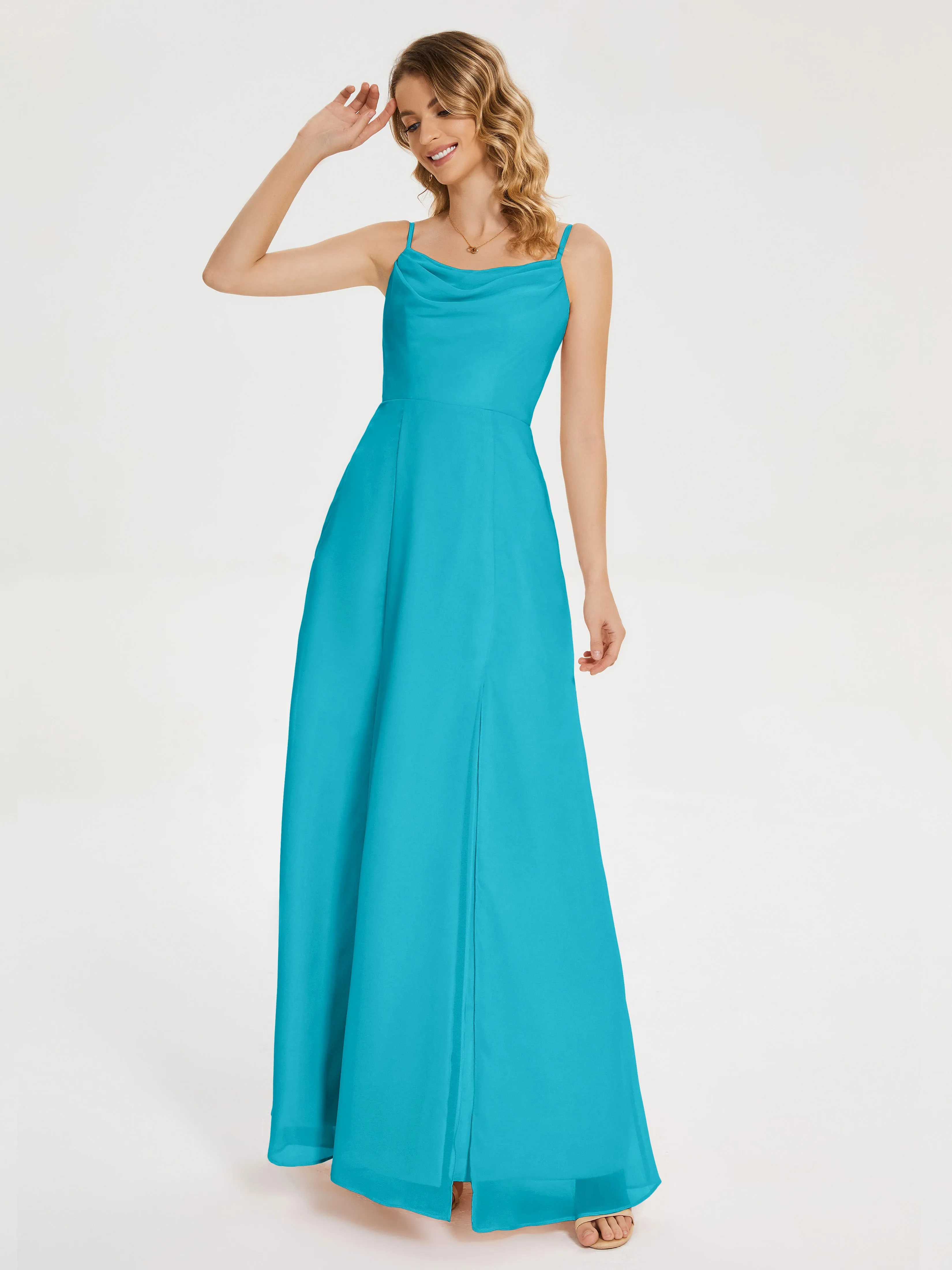 Blake Cowl Split Chiffon Bridesmaid Dresses