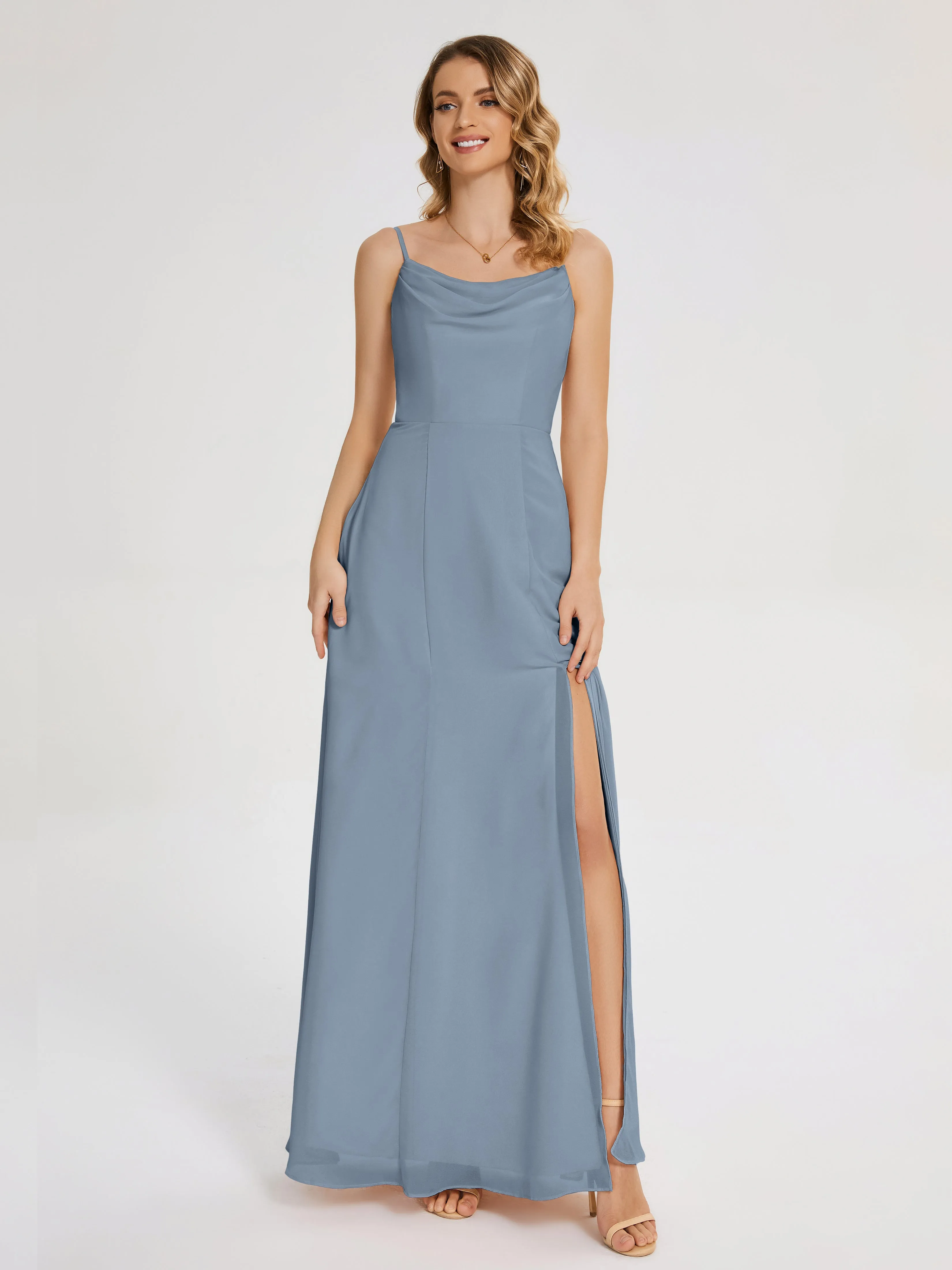 Blake Cowl Split Chiffon Bridesmaid Dresses