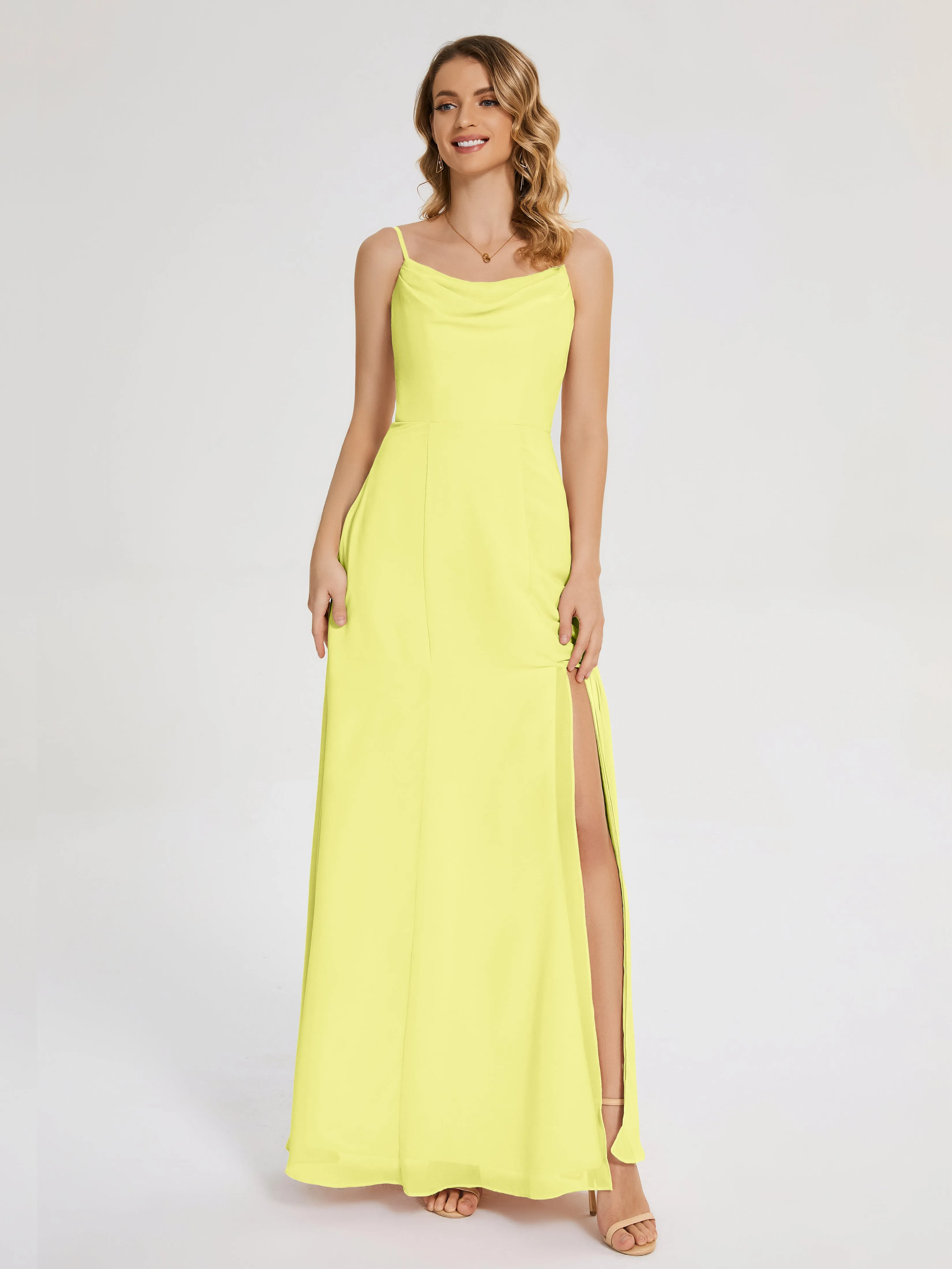 Blake Cowl Split Chiffon Bridesmaid Dresses