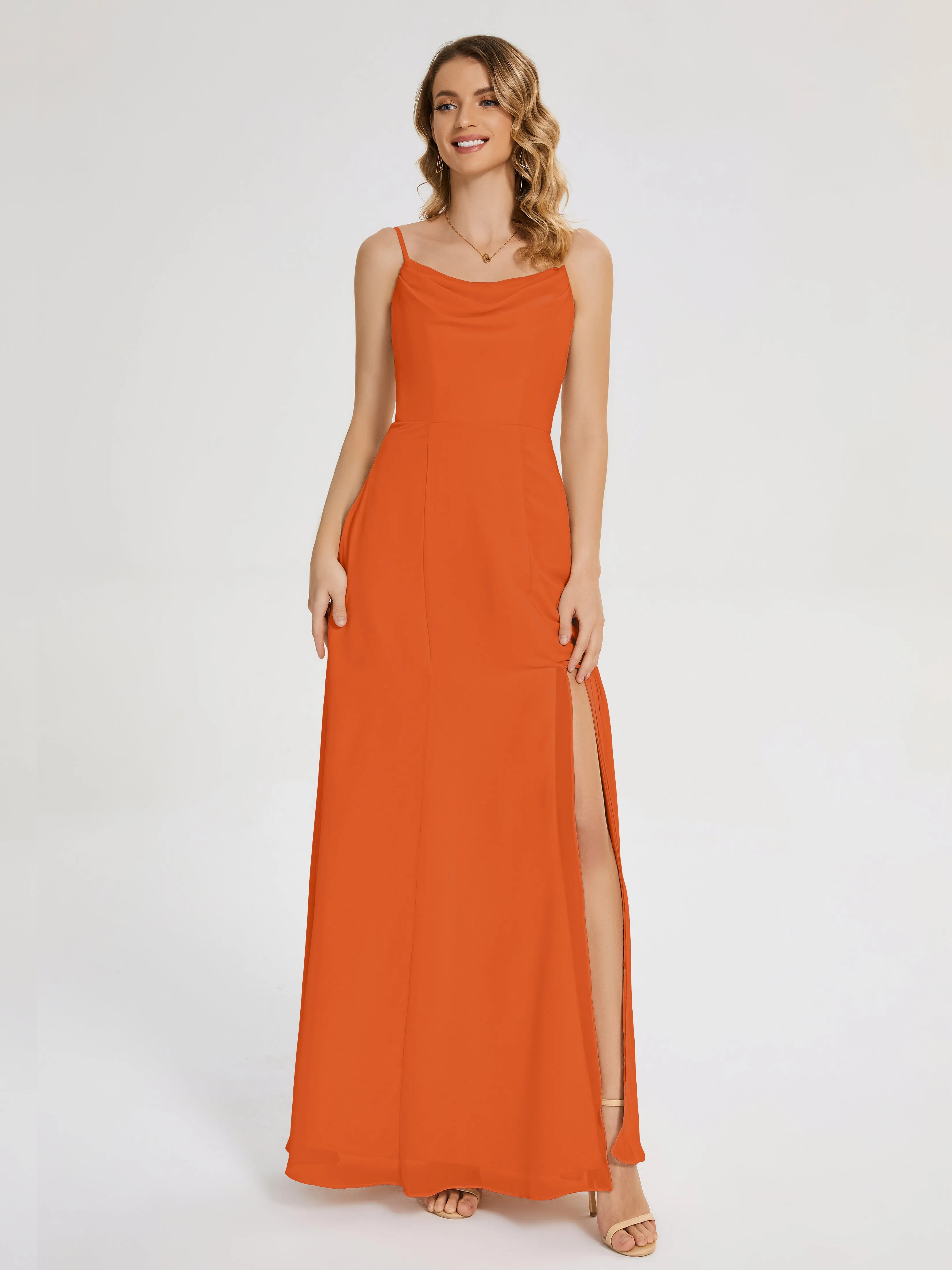 Blake Cowl Split Chiffon Bridesmaid Dresses