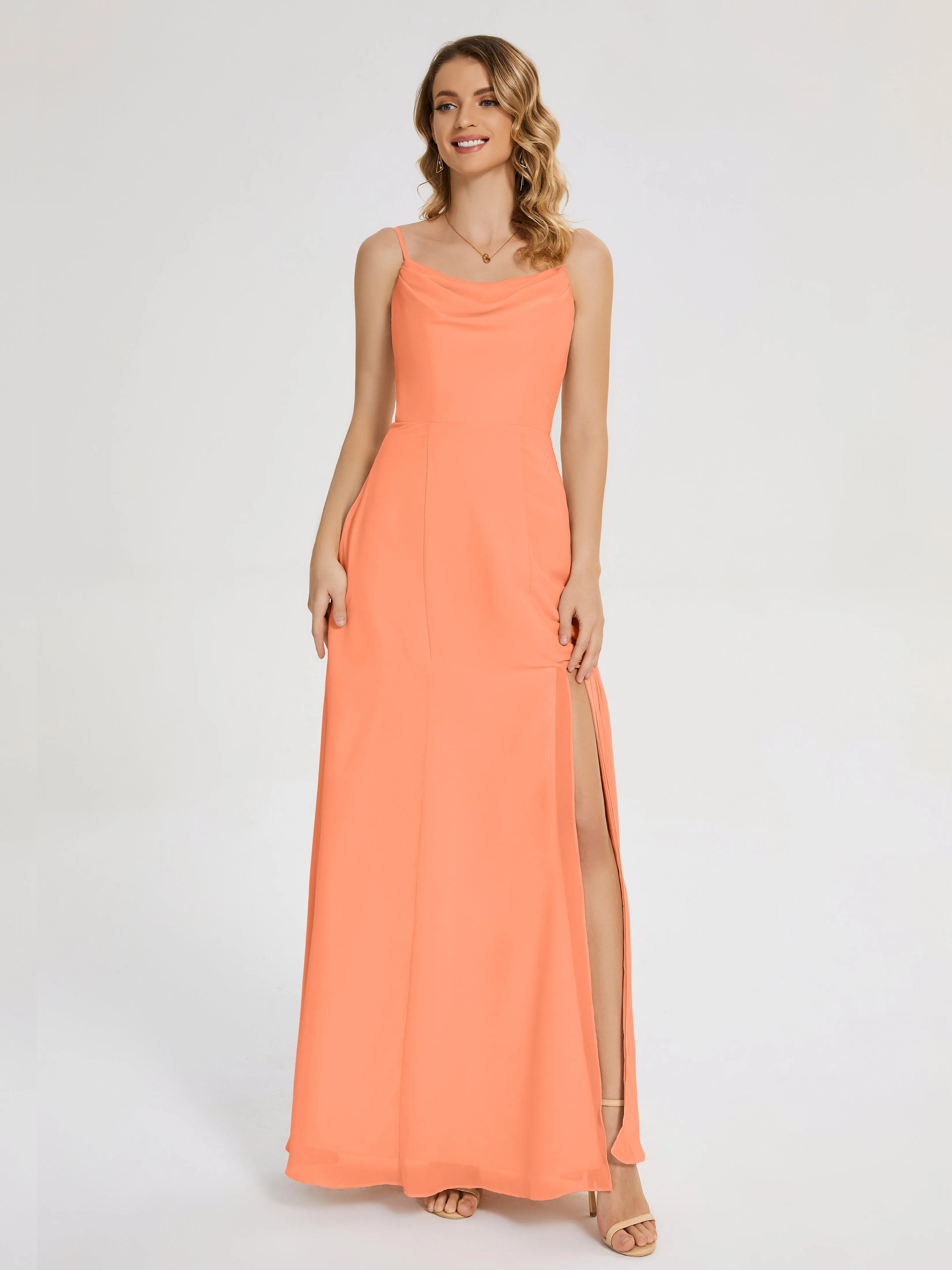 Blake Cowl Split Chiffon Bridesmaid Dresses