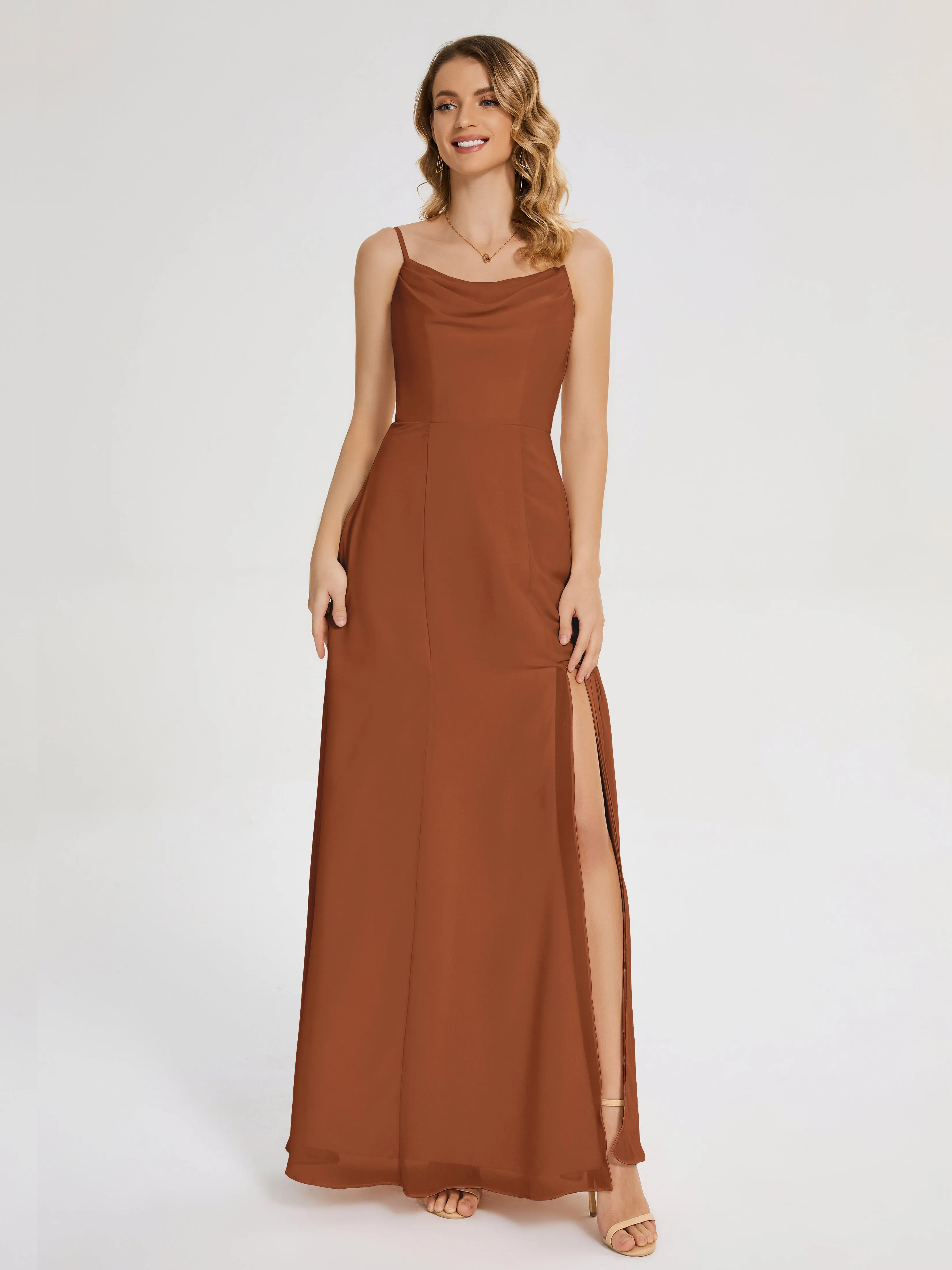 Blake Cowl Split Chiffon Bridesmaid Dresses