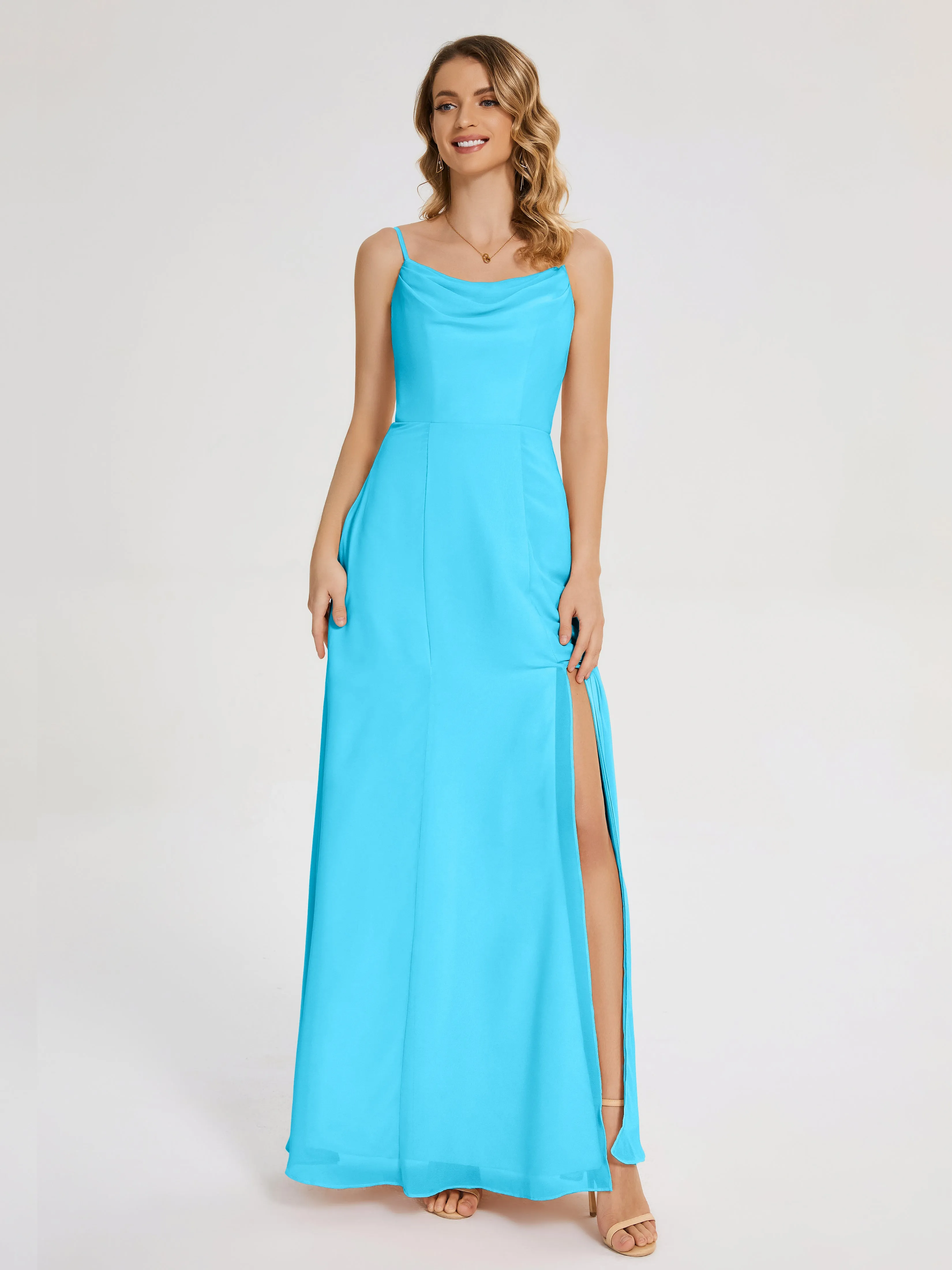 Blake Cowl Split Chiffon Bridesmaid Dresses