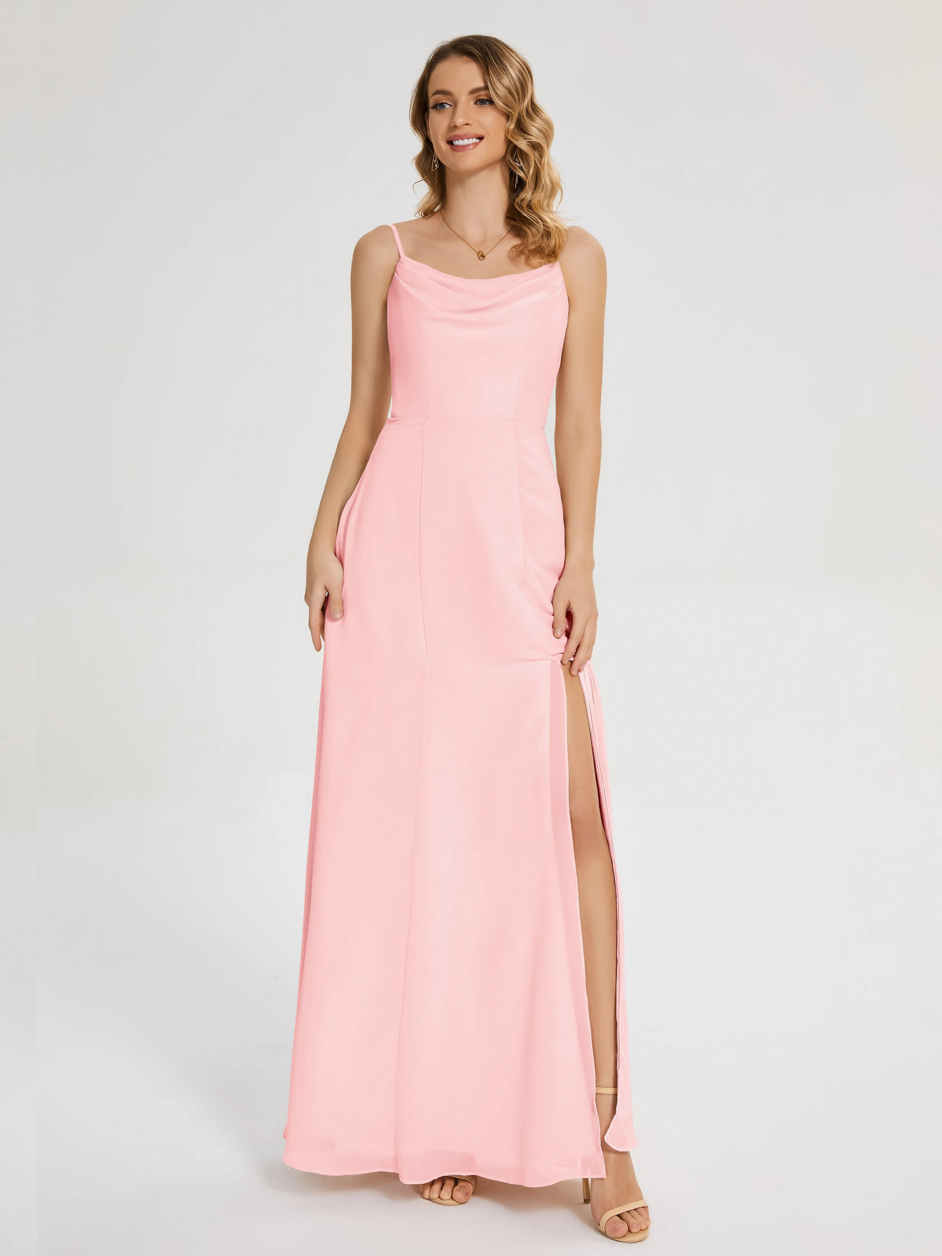 Blake Cowl Split Chiffon Bridesmaid Dresses