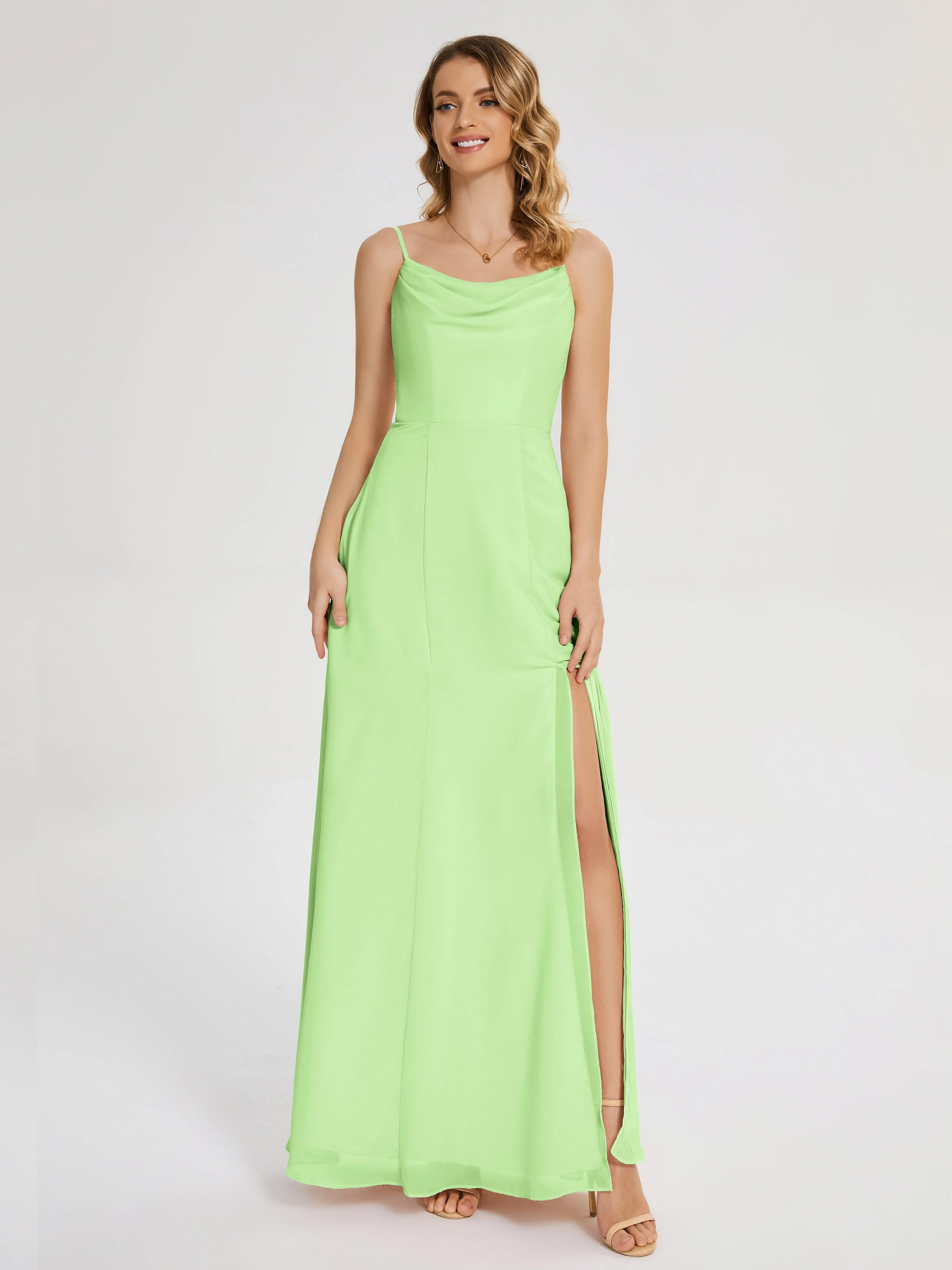 Blake Cowl Split Chiffon Bridesmaid Dresses