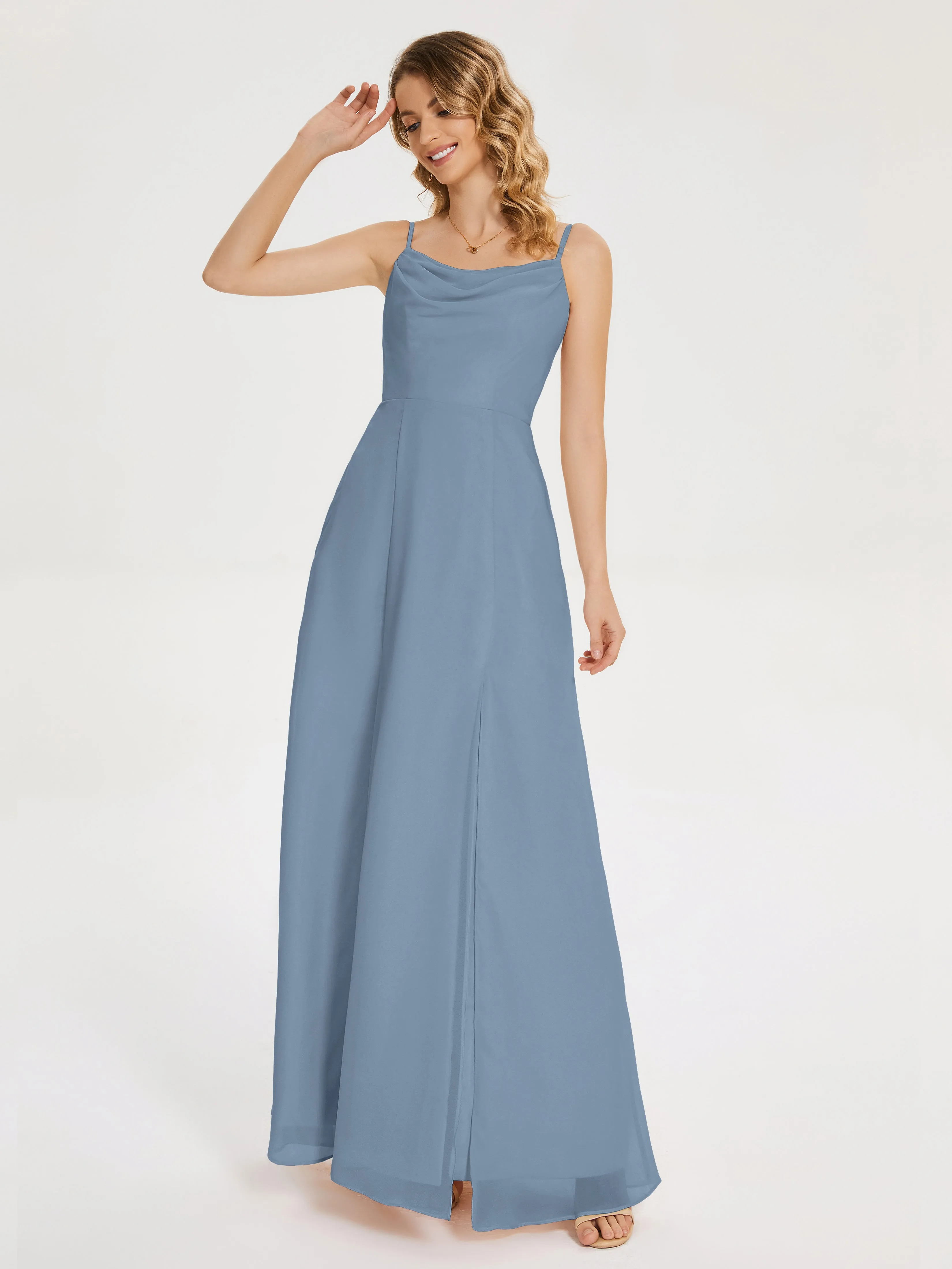 Blake Cowl Split Chiffon Bridesmaid Dresses