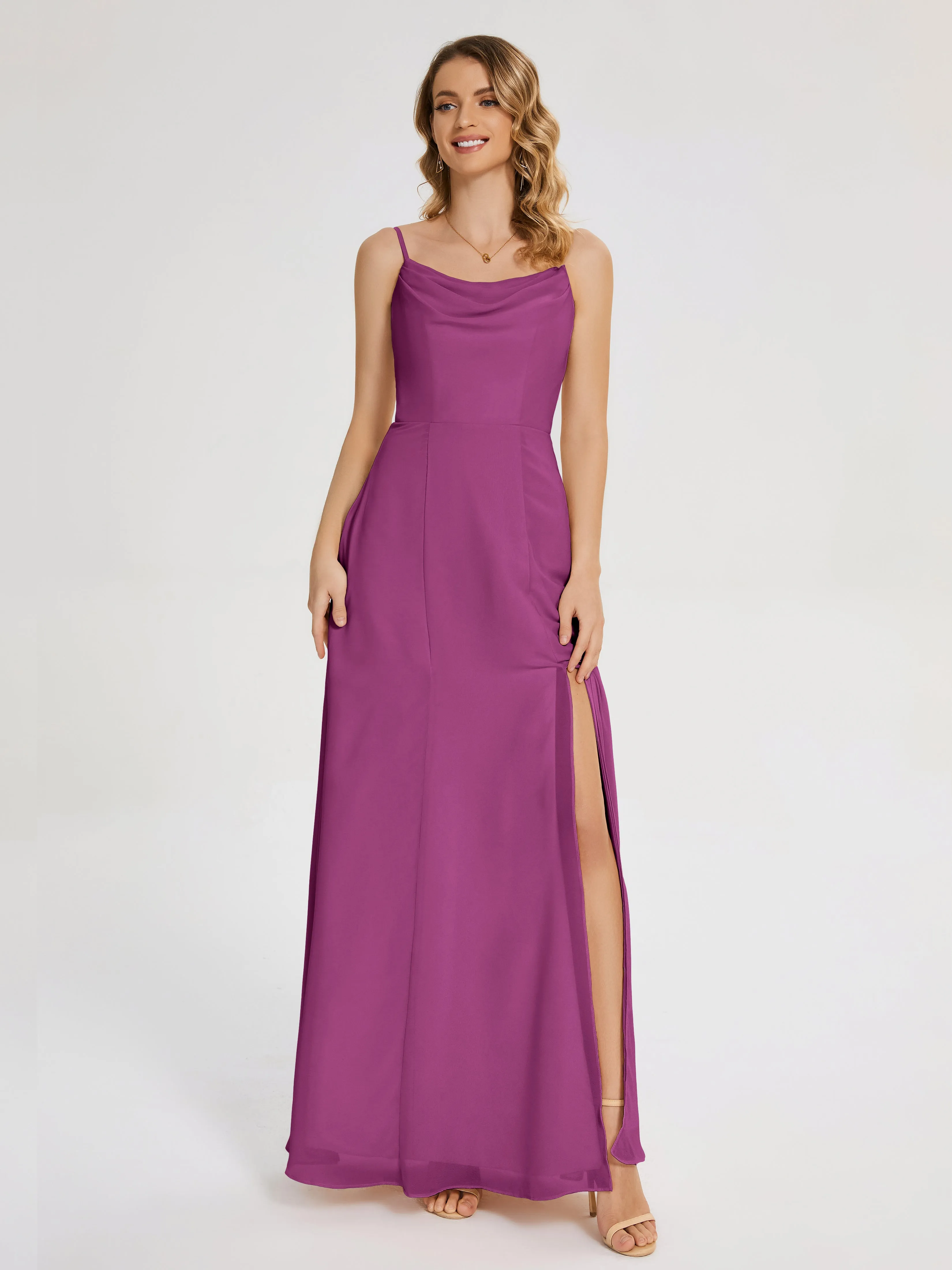 Blake Cowl Split Chiffon Bridesmaid Dresses