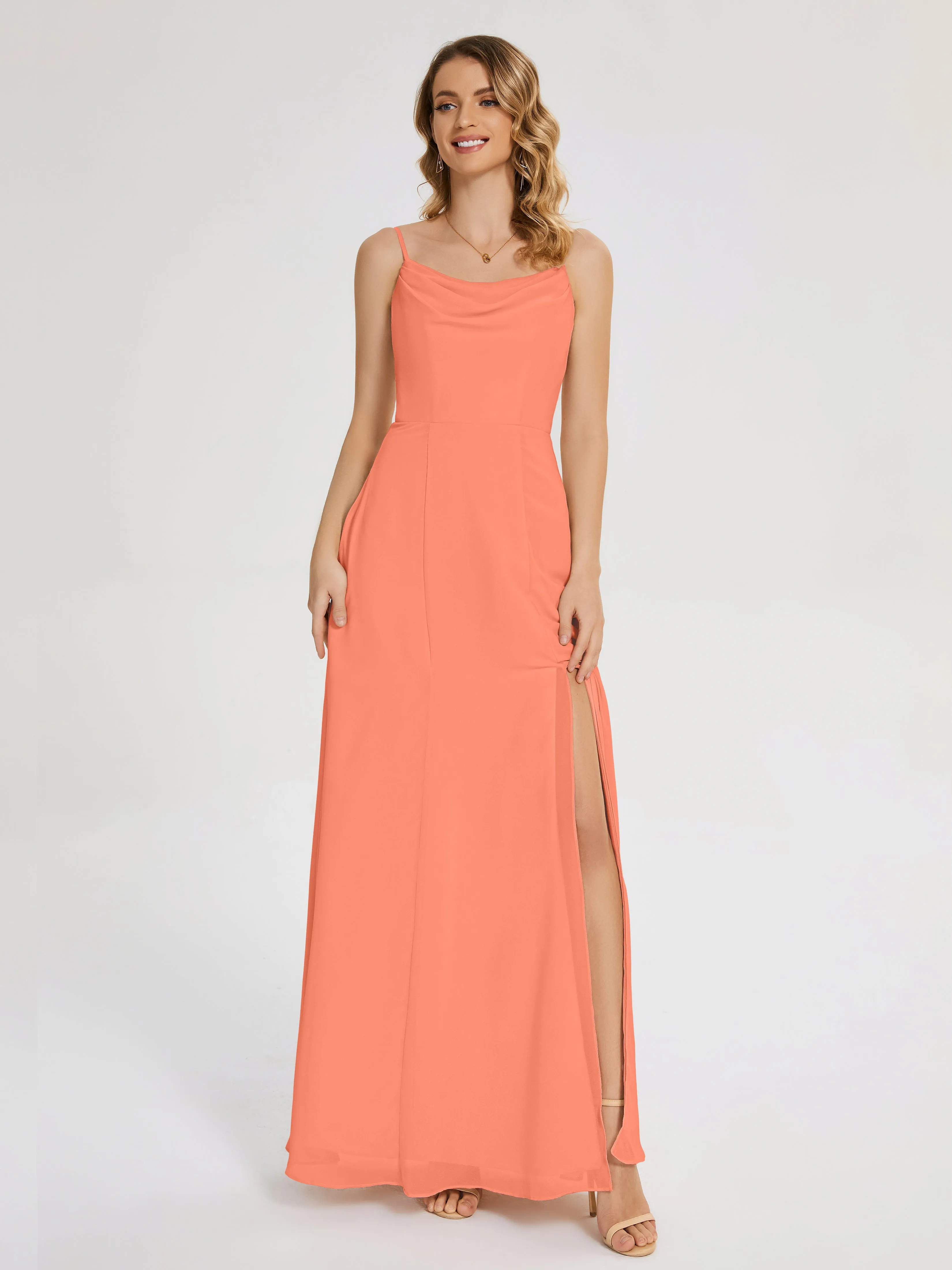 Blake Cowl Split Chiffon Bridesmaid Dresses