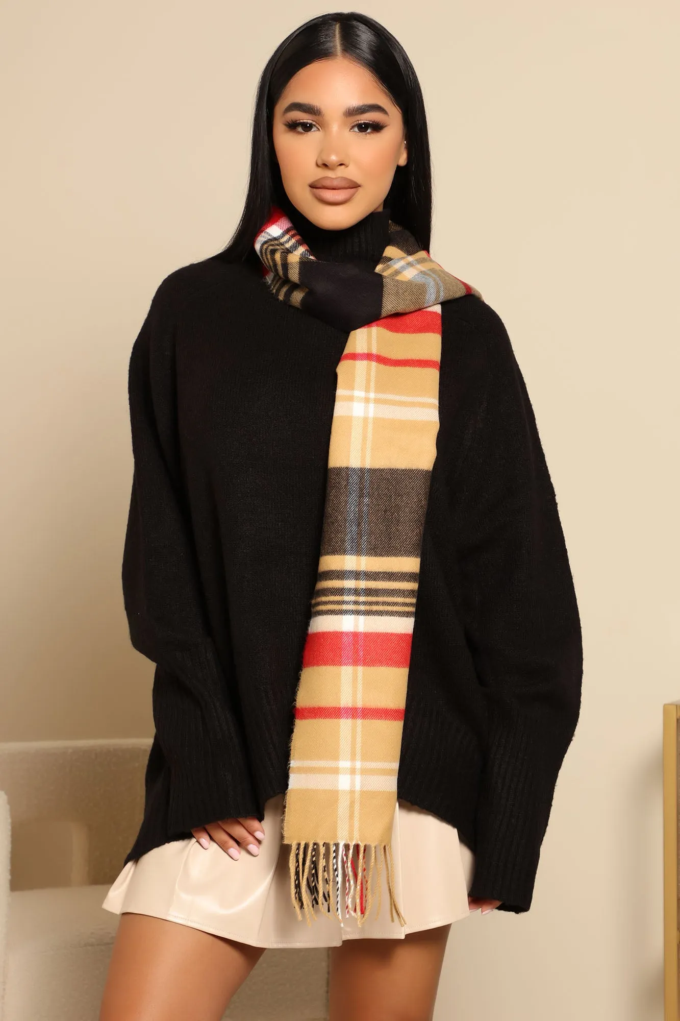 Blanket Statement Scarf - Camel