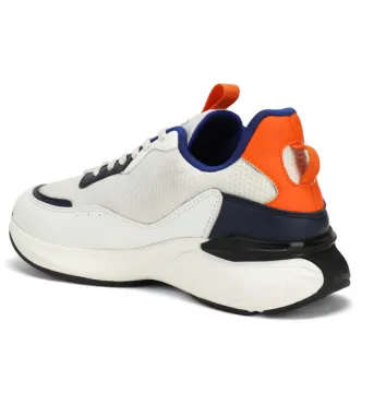 Blaze Men Lace Up Sports White/Orange Shoe