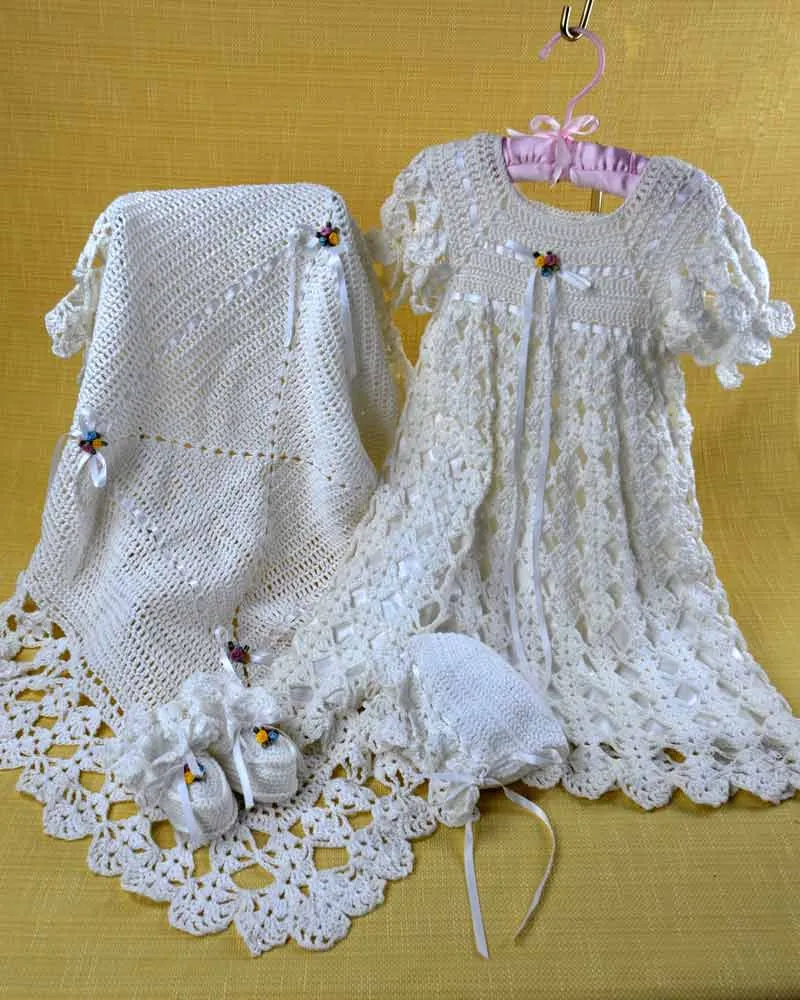 Blessed Christening Set Crochet Pattern