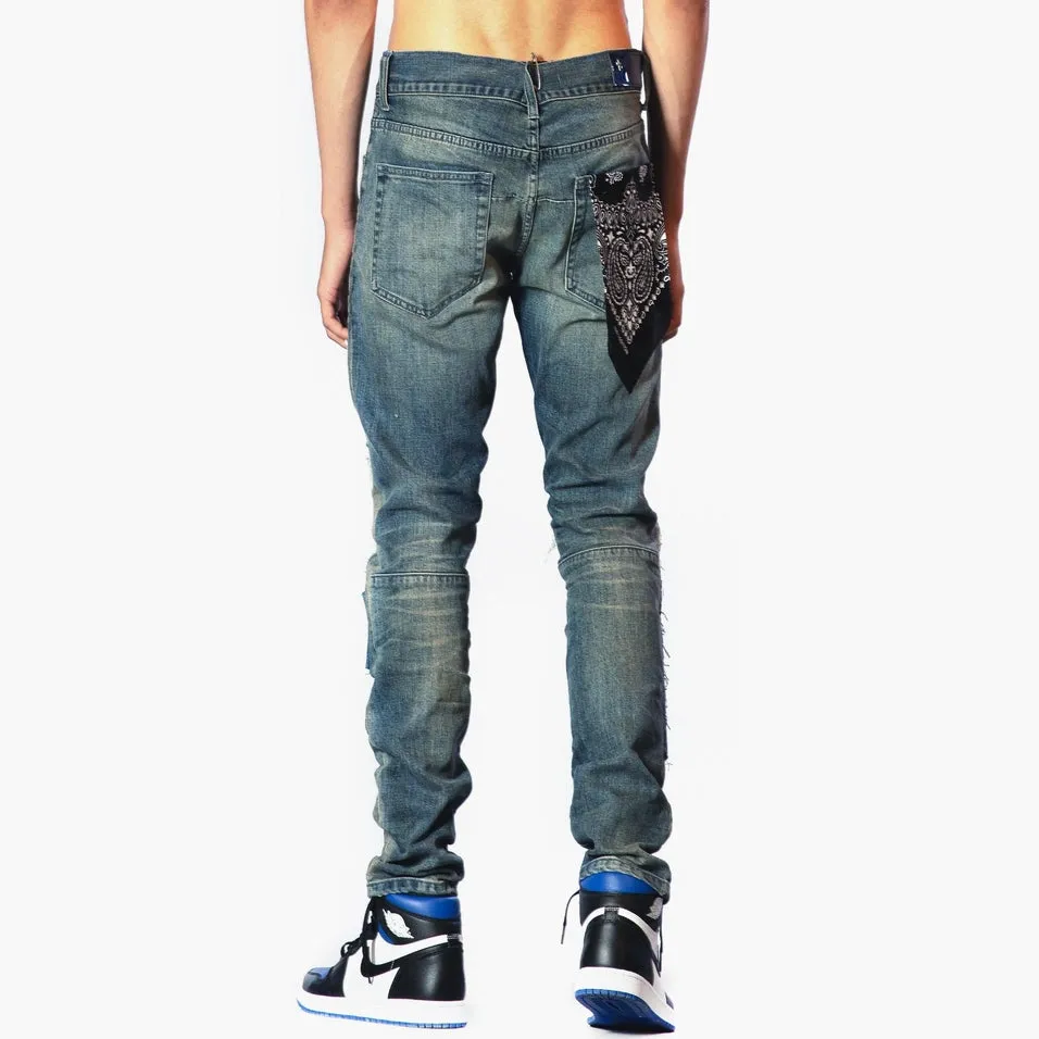 Bleunoir Slim Patchwork Jeans - Mystic Blue