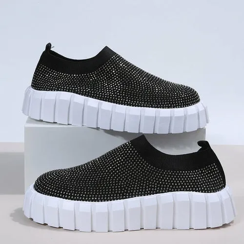 Bling Bling Female Mesh Platform Vulcanized Shoes