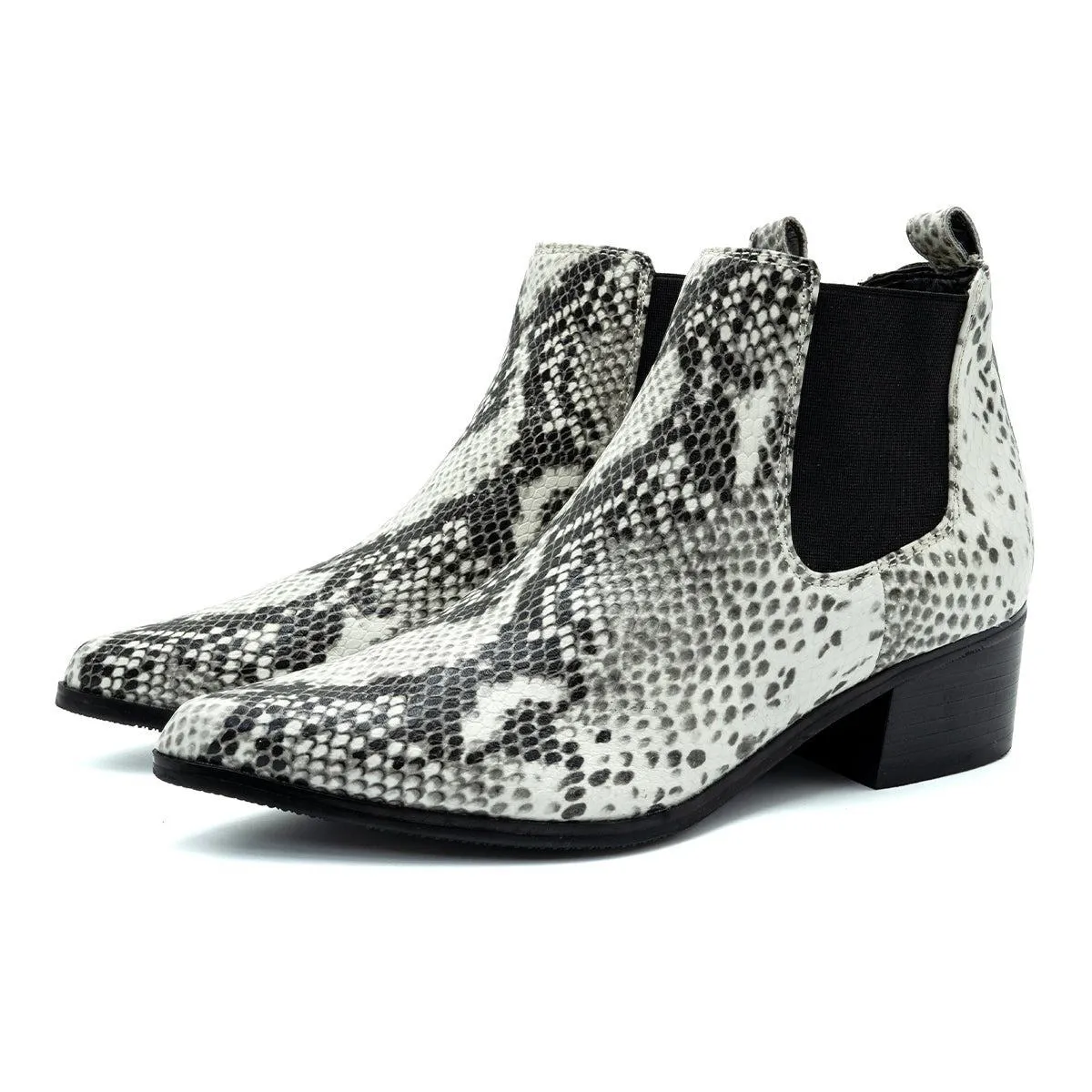 Blondo Snakeskin Ankle Boots Leather White Colour For Women