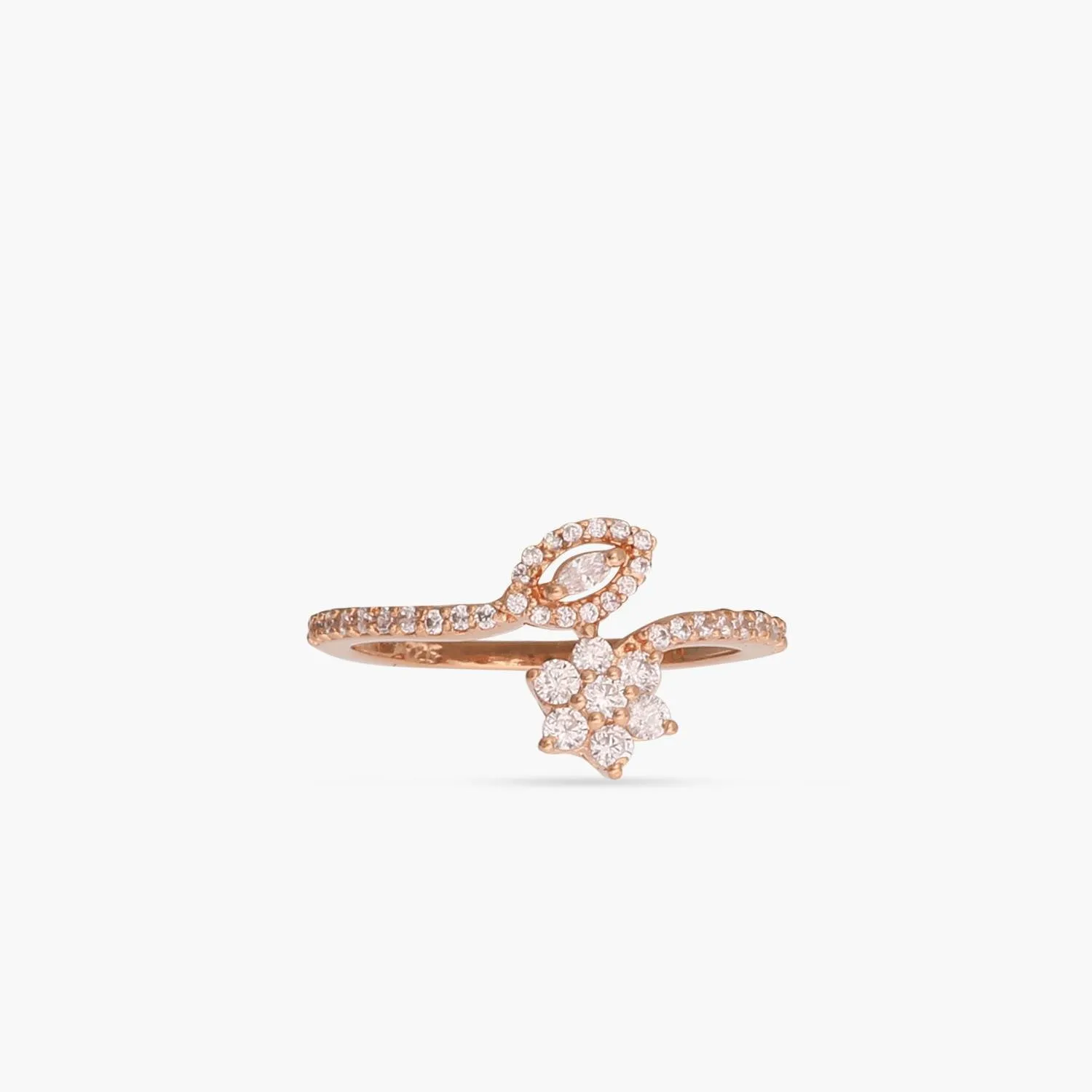 Bloom CZ Delicate Silver Finger Ring