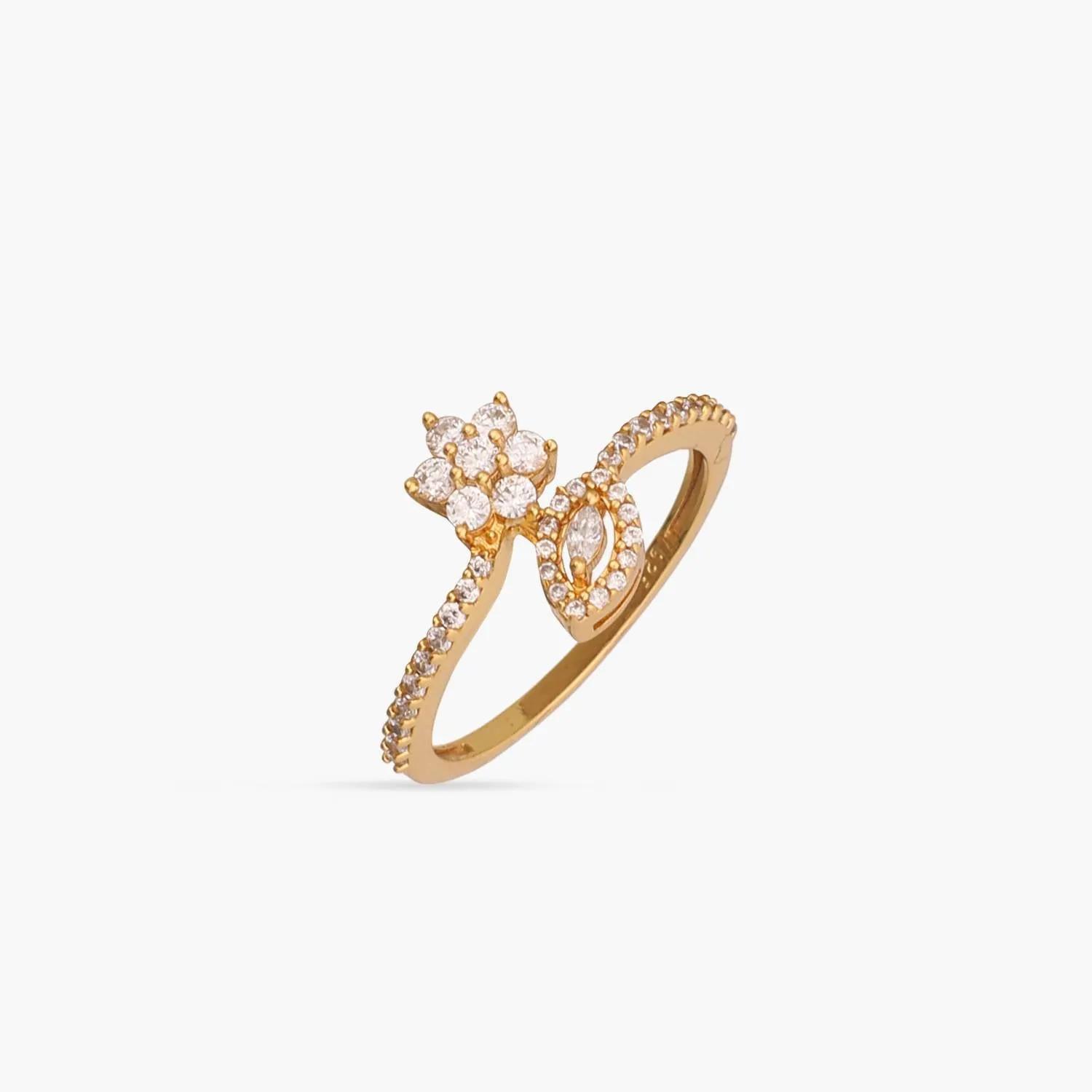 Bloom CZ Delicate Silver Finger Ring