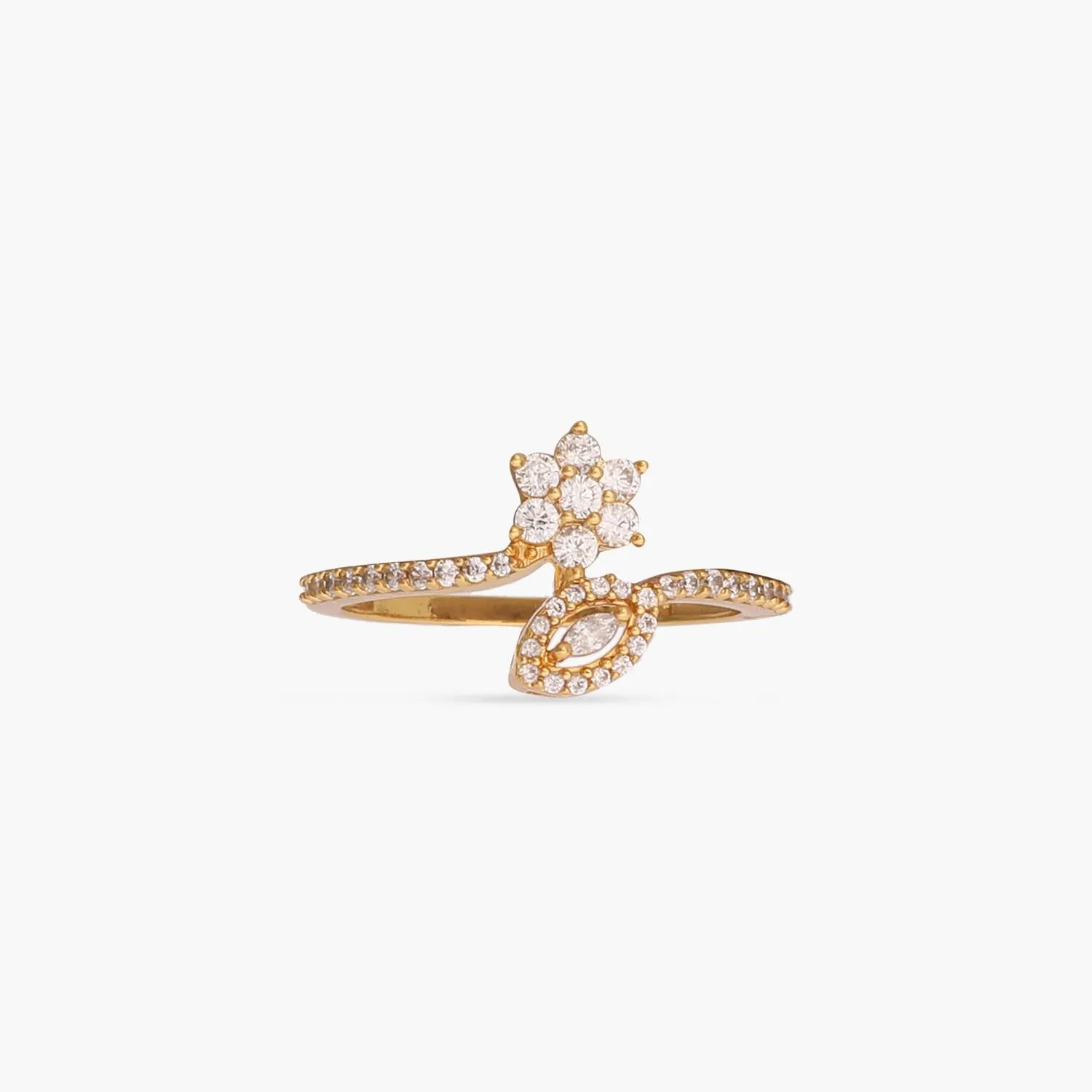 Bloom CZ Delicate Silver Finger Ring