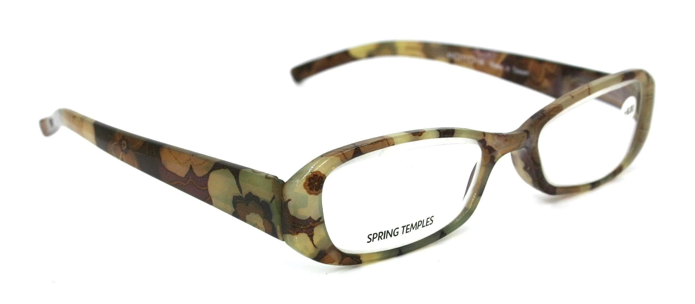 Blossom, (Premium) Reading Glasses, High End Readers, Flower print  1.50.. 4  4.50  5  6 (Brown) Floral Design, High Power. NY Fifth Avenue