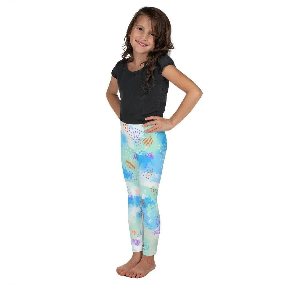 Blue Abstract Art Kid's Leggings