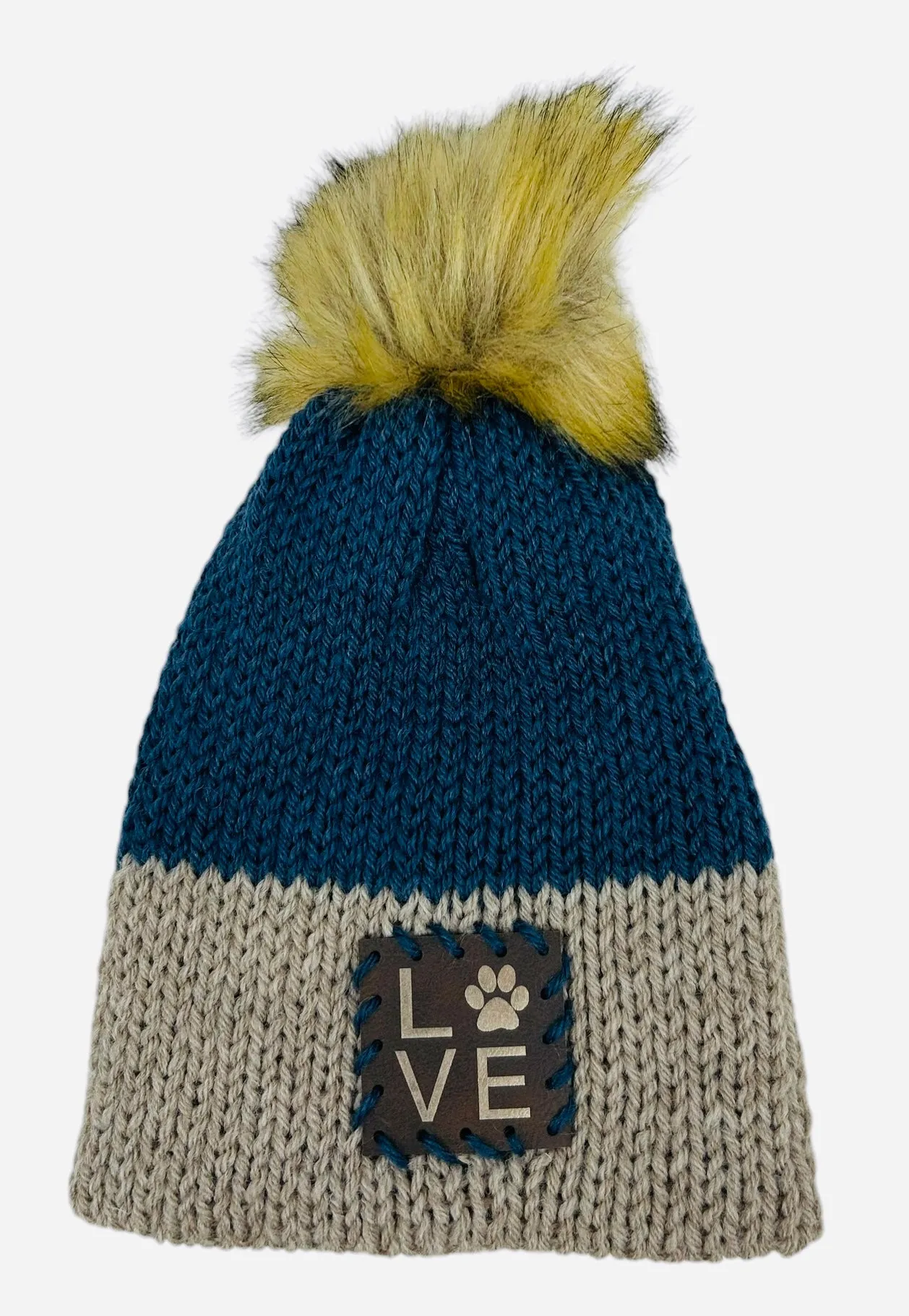 Blue and Beige Winter Hat