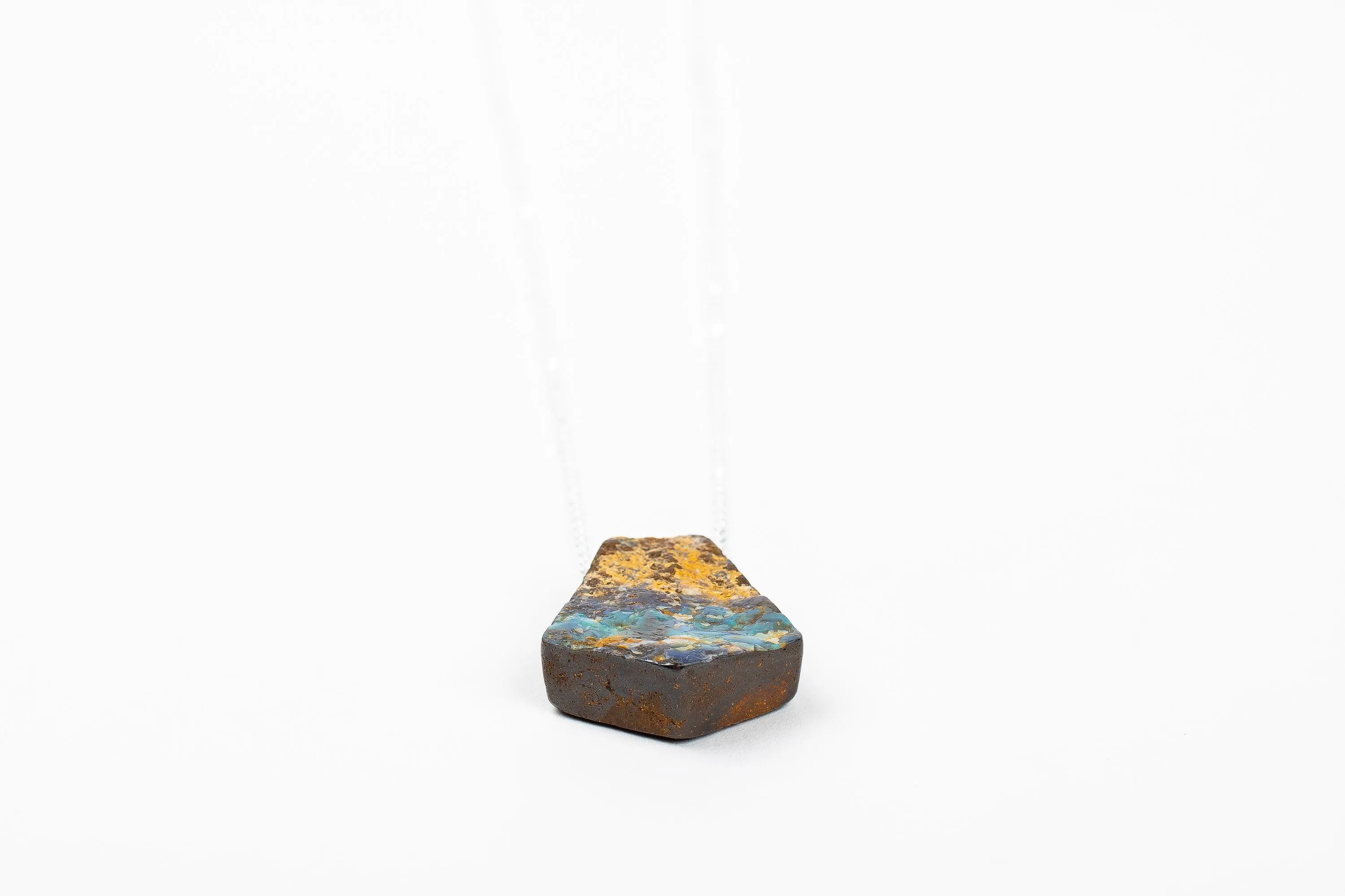 Blue and Yellow Boulder Opal Necklace