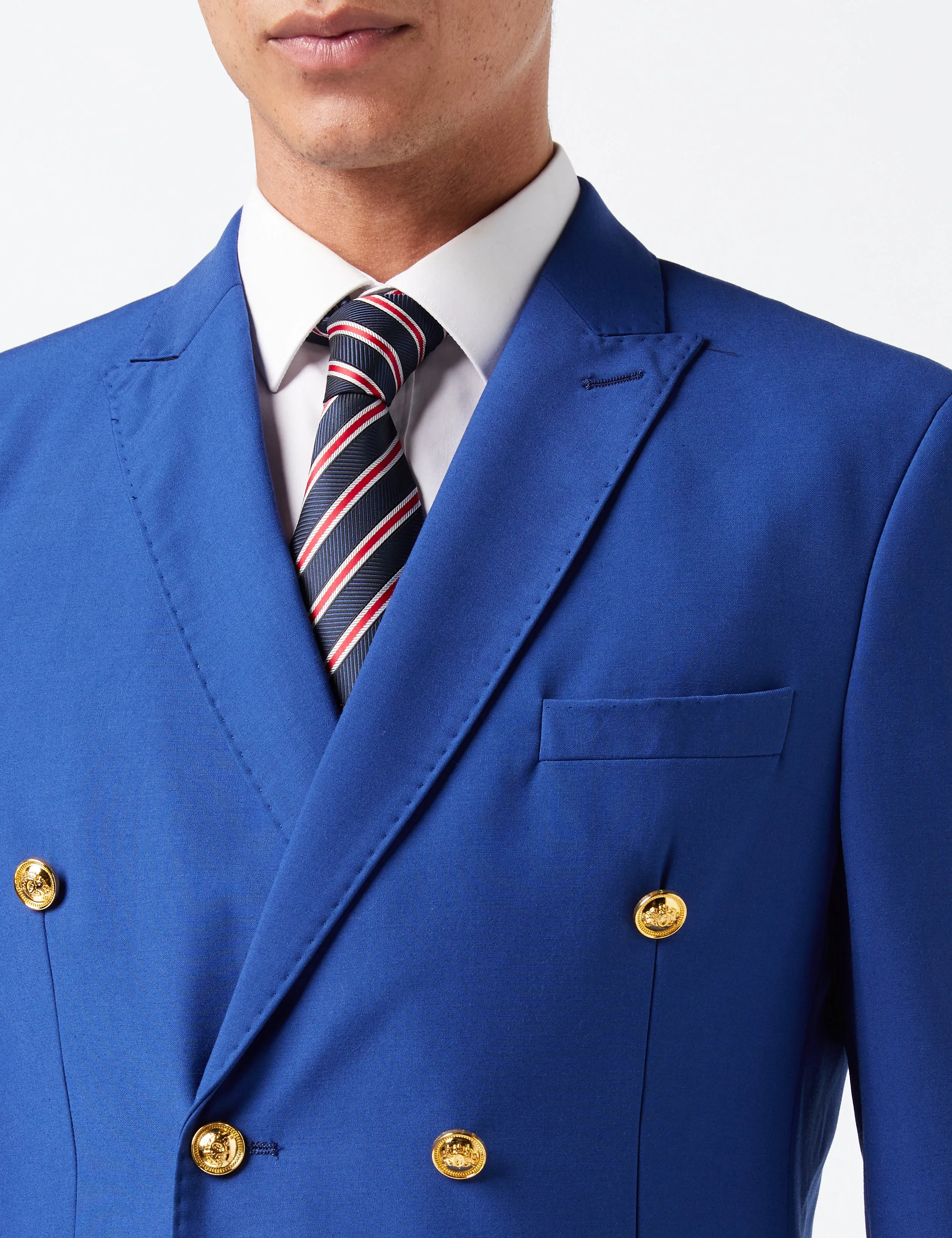 BLUE DOUBLE BREASTED GOLD BUTTON SUIT