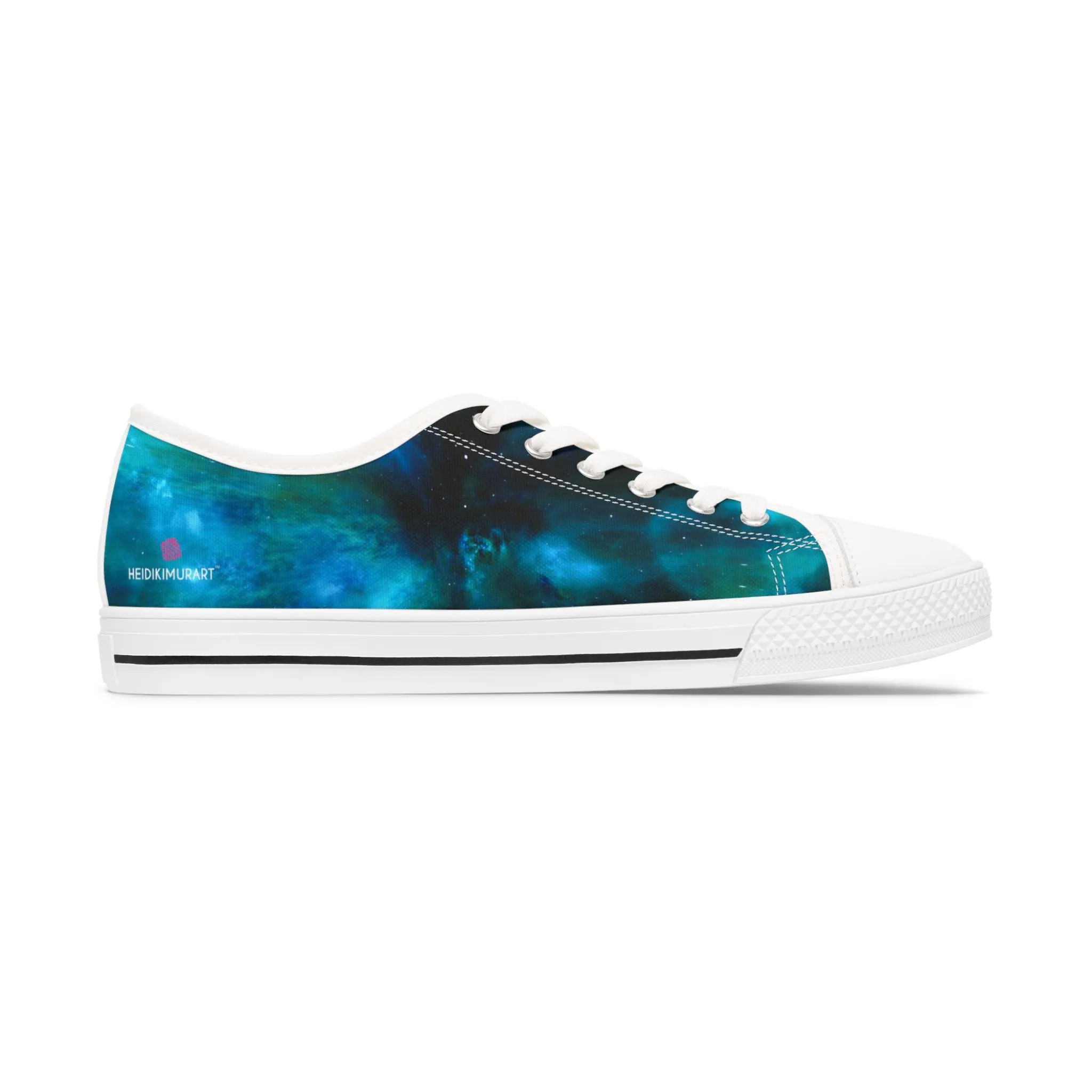 Blue Galaxy Best Women's Sneakers, Best Women's Low Top Canvas Sneakers (US Size: 5.5-12)