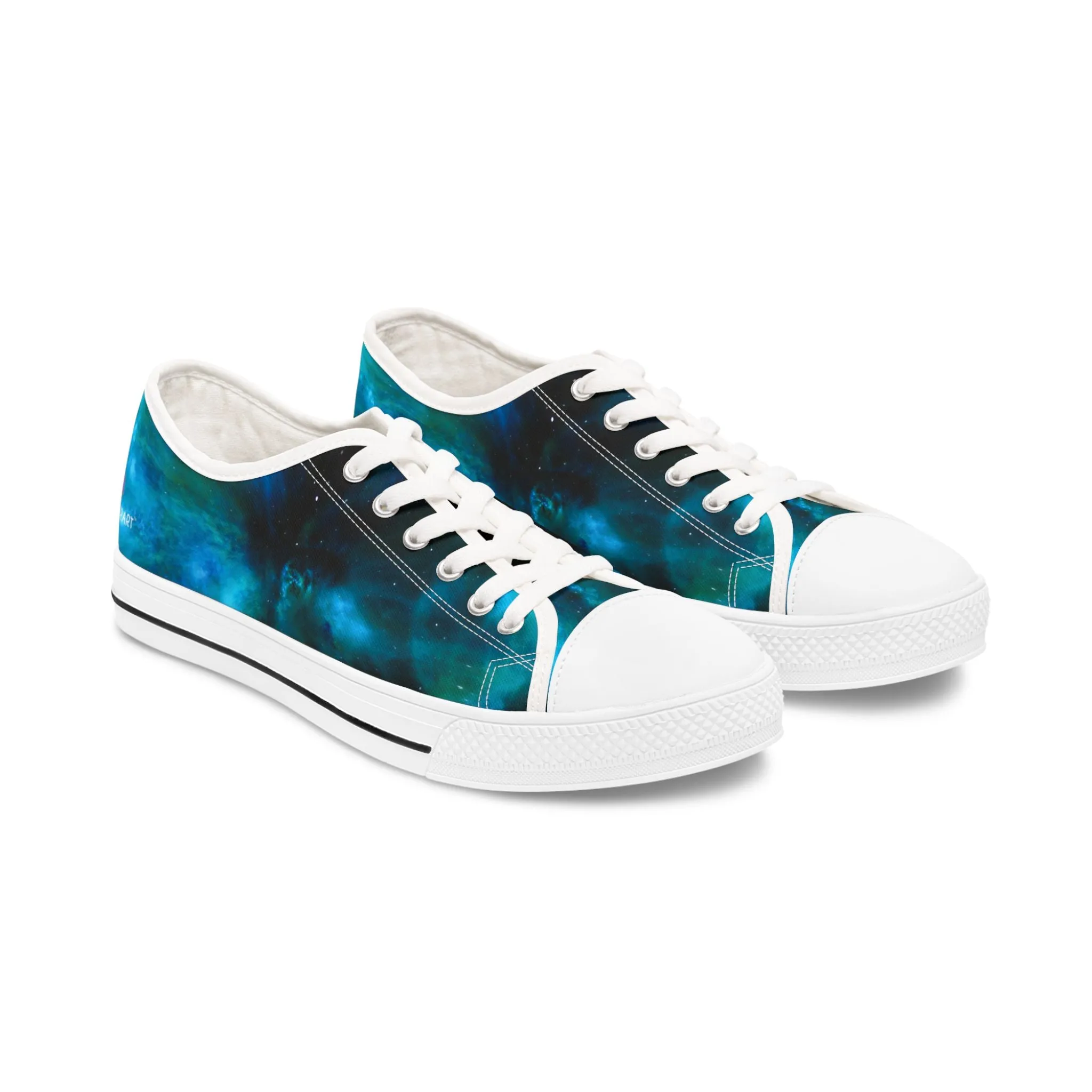 Blue Galaxy Best Women's Sneakers, Best Women's Low Top Canvas Sneakers (US Size: 5.5-12)