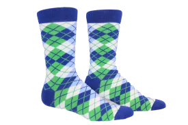 Blue Green Argyle Sock